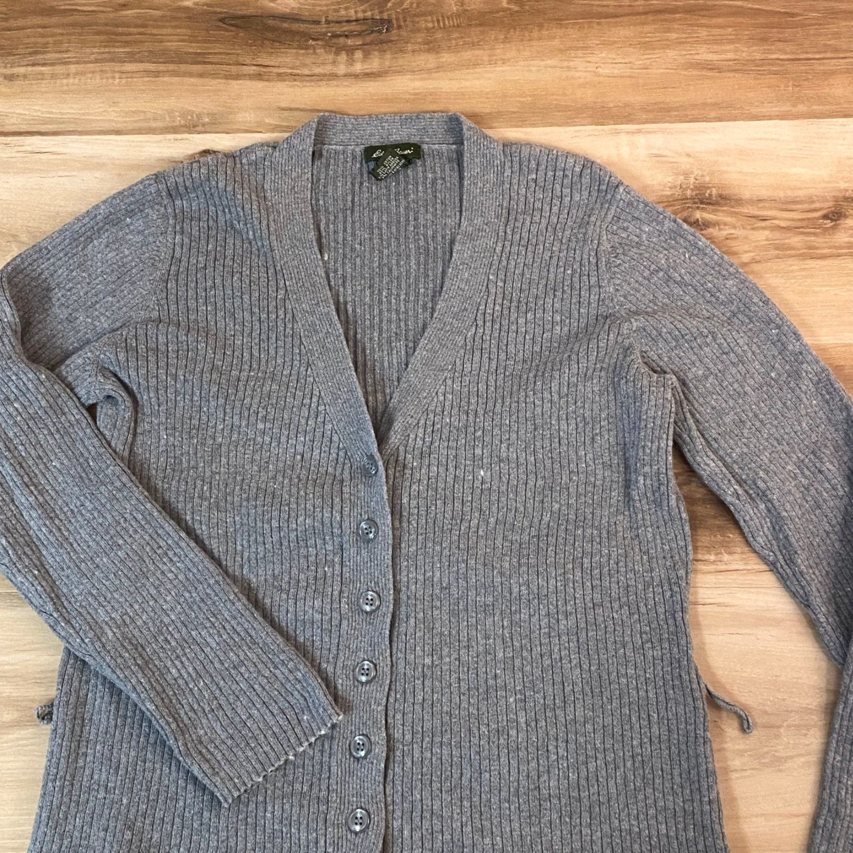 Eddie Bauer Eddie Bauer Womens Grey Ribbed Button Front Cardigan Sweater Size L Size L / US 10 / IT 46 - 4 Thumbnail