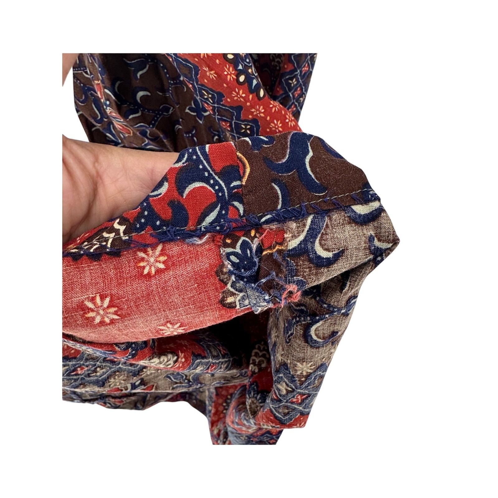 Vintage Vintage 70's Floral Print Maxi Tie Back Dress sz L bohemian Size L / US 10 / IT 46 - 4 Thumbnail
