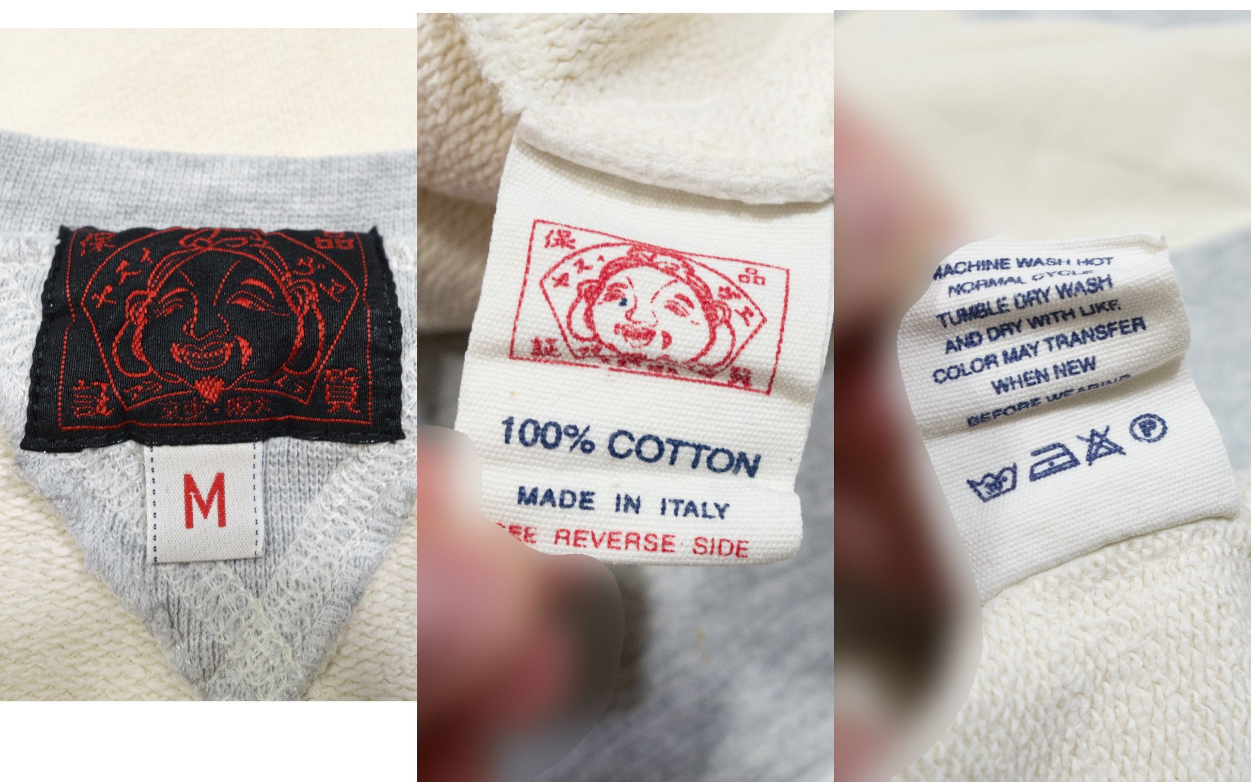 Evisu Big Center Logo Two-Tone Crewneck Sweatshirt Made in Italy Size US M / EU 48-50 / 2 - 8 Thumbnail