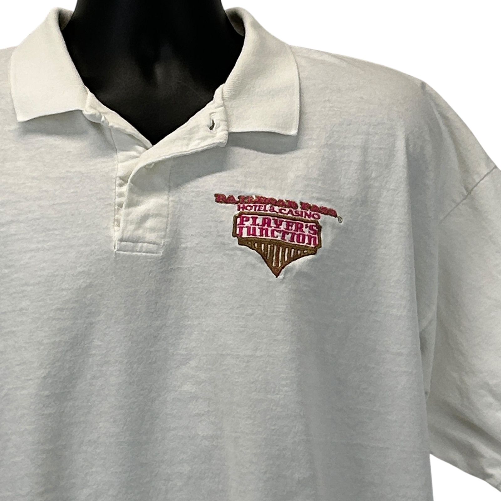 Fruit Of The Loom Vintage 90s Railroad Pass Casino Polo Shirt Henderson 2XL Size US XXL / EU 58 / 5 - 1 Thumbnail