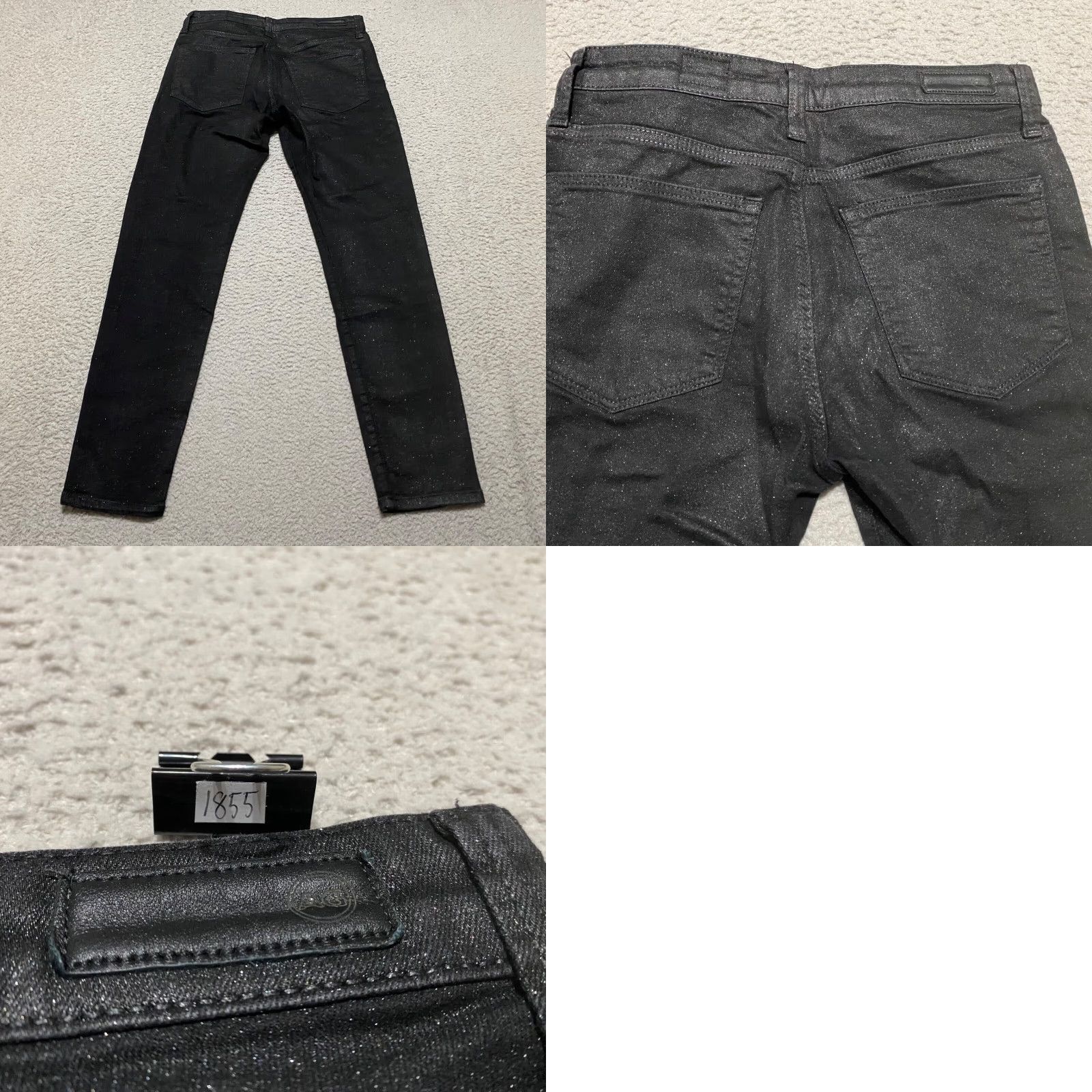 Farah AG Adriano Goldschmied Jeans Womens 28 Black Denim Farah Skinny Ankle Sparkly Size 28" / US 6 / IT 42 - 9 Thumbnail