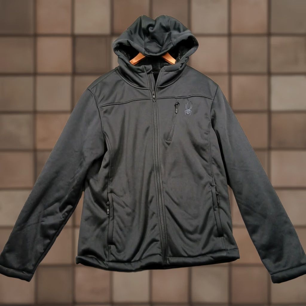 Spyder Spyder Men's S Black Softshell Hooded Jacket Full Zip Fleece Lined Size US S / EU 44-46 / 1 - 1 Thumbnail