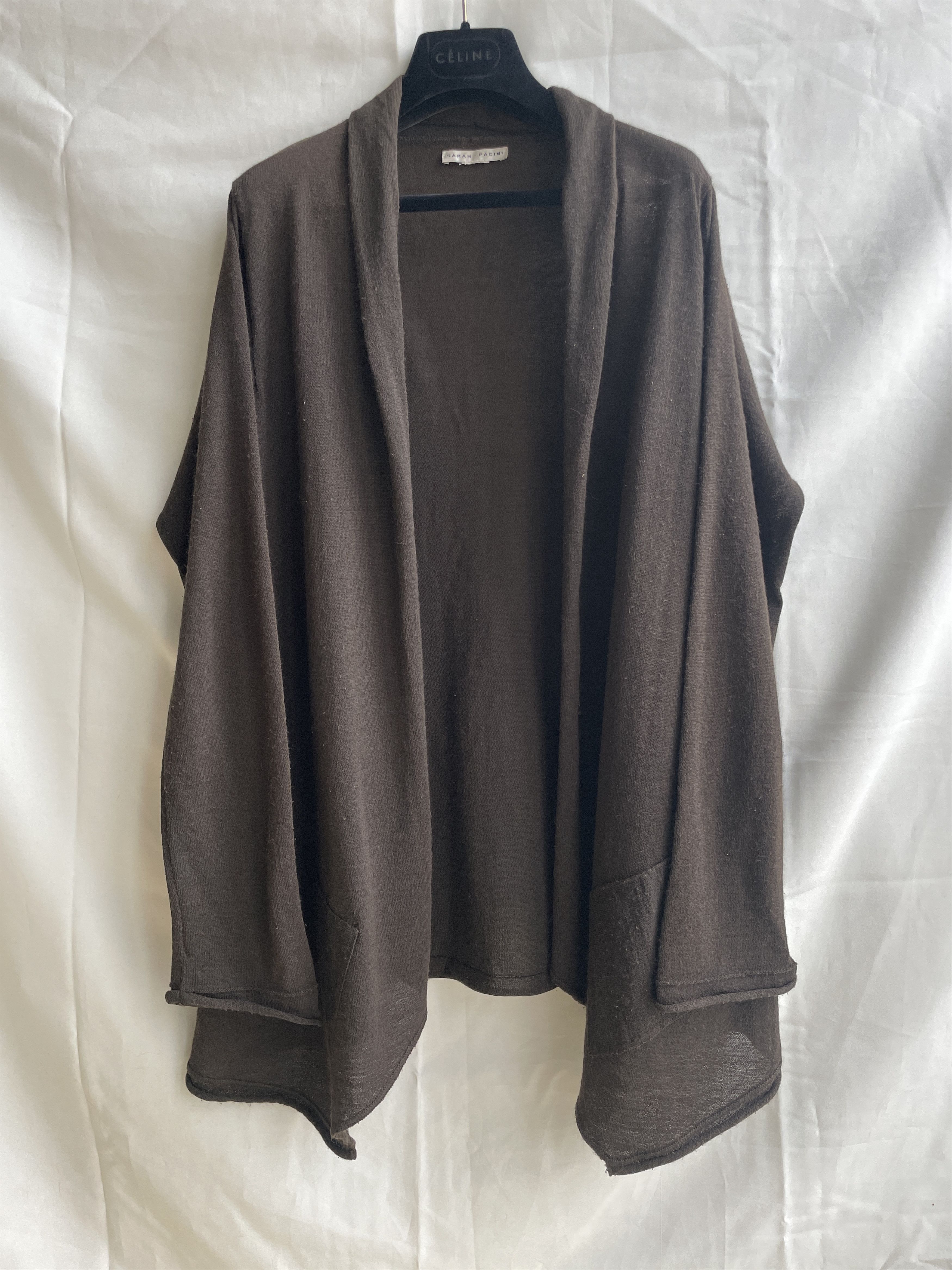 Sarah Pacini Sarah Pacini Vintage Oversized Open Front Wool Cardigan Size ONE SIZE - 1 Thumbnail