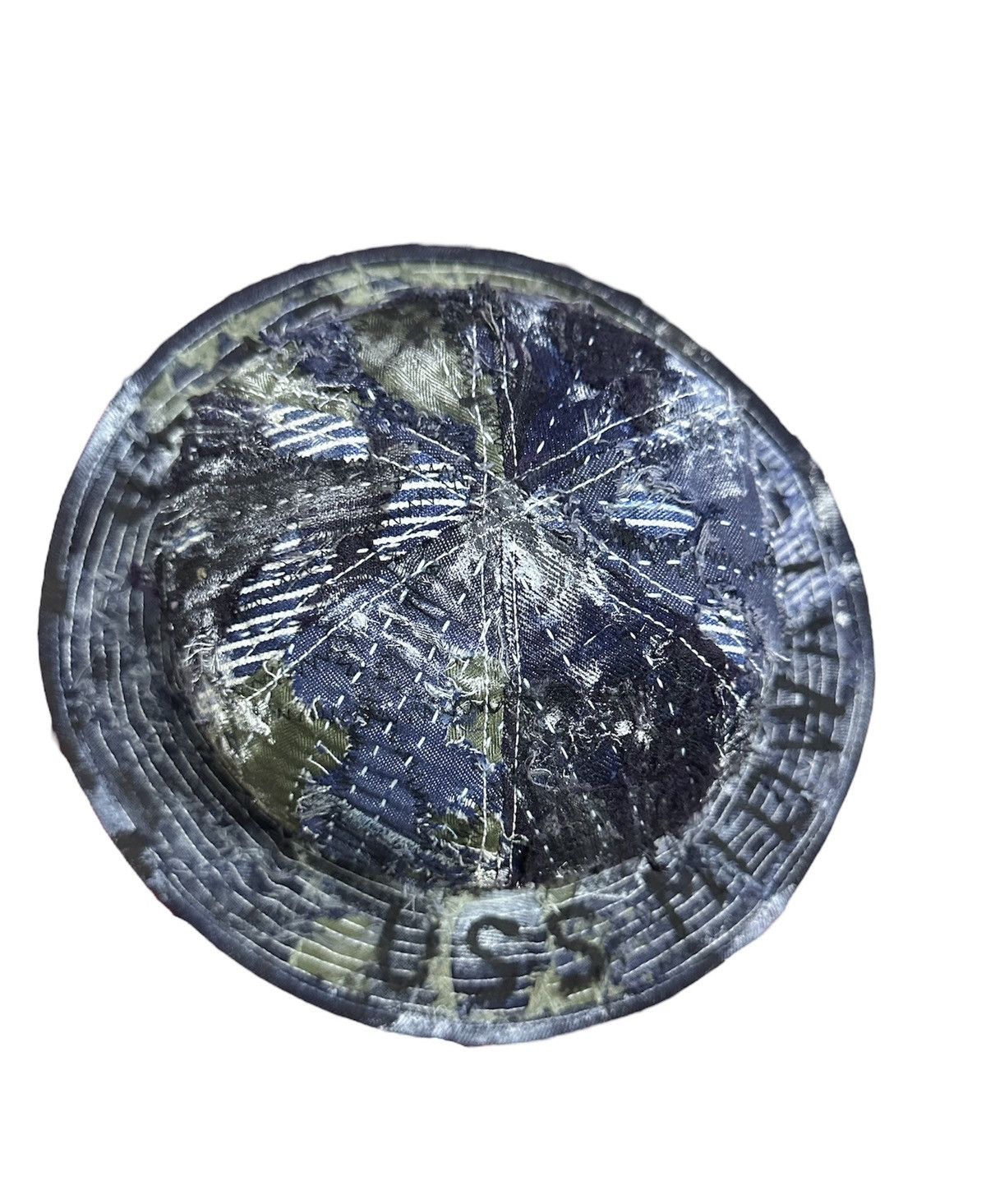 Handmade Denim bucket hat boro design custom Size ONE SIZE - 2 Thumbnail