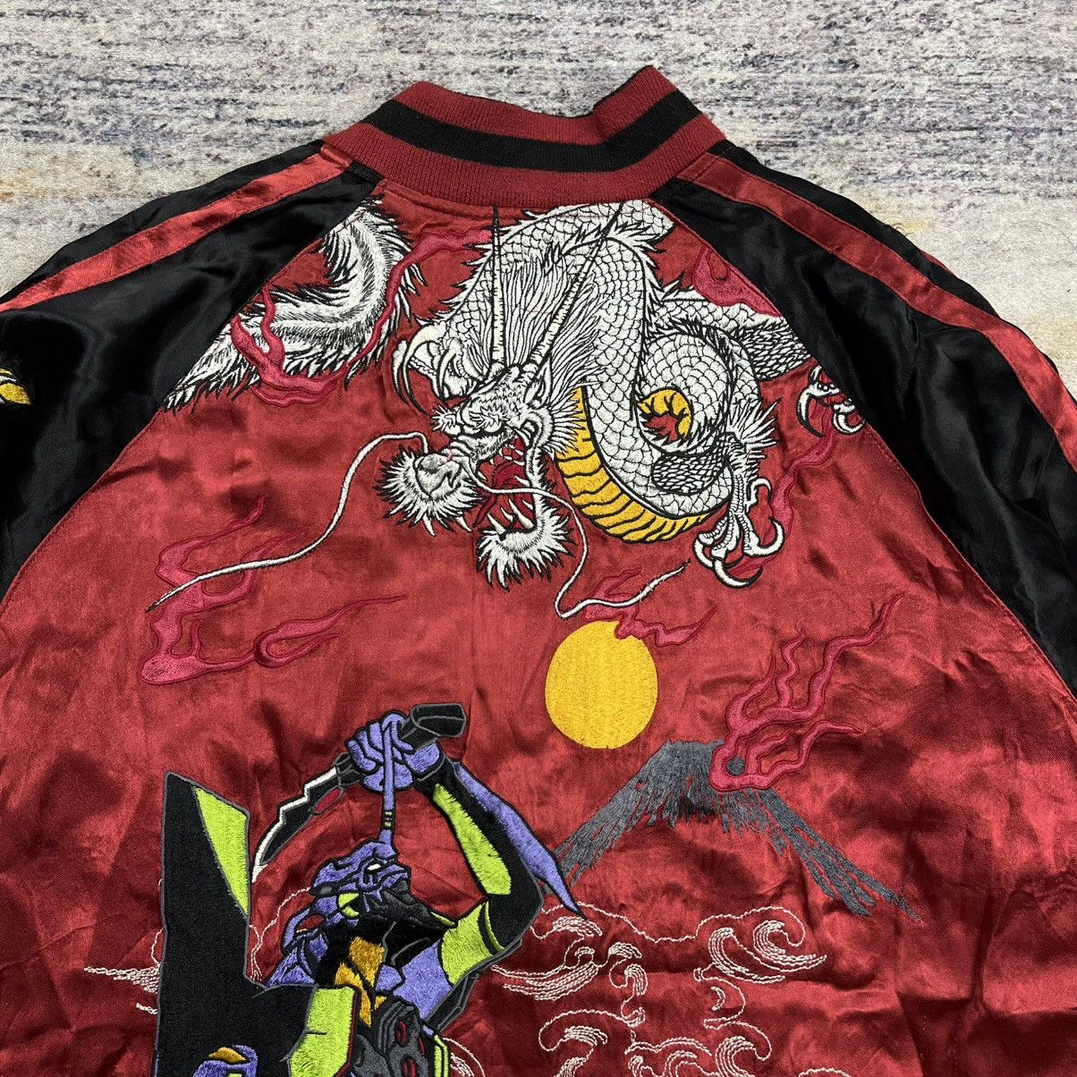 Anime Nishiki Evangelion reversible rayon souvenir sukajan jacket Size US L / EU 52-54 / 3 - 6 Thumbnail