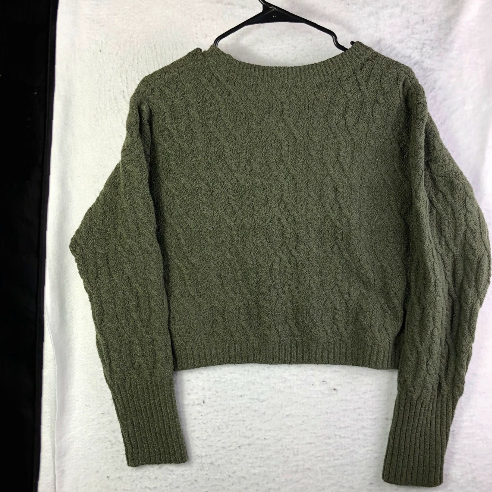Vintage Wild Fable Green Cable Knit Pullover Juniors Size M Long Sleeve Sweater Size M / US 6-8 / IT 42-44 - 8 Thumbnail