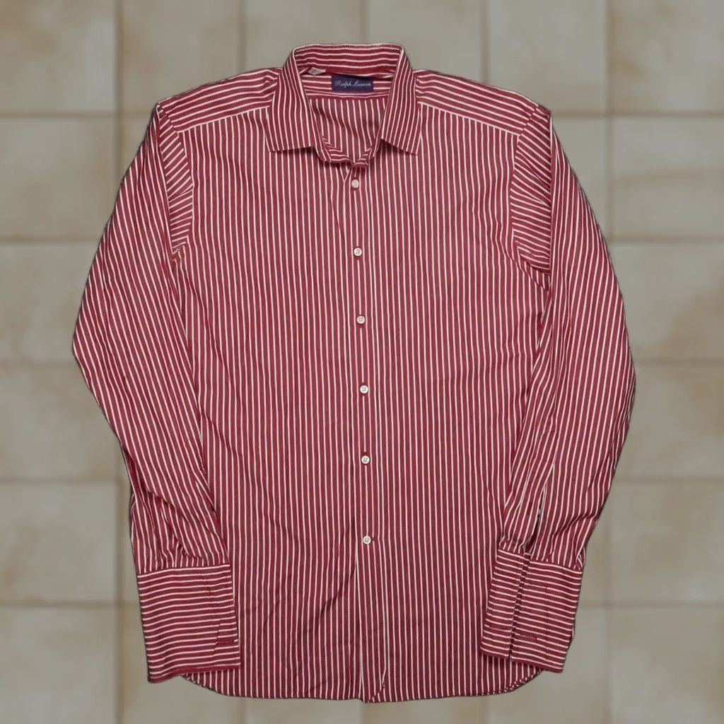 Ralph Lauren Ralph Lauren Purple Label Shirt - Men Large Long Sleeve Red White Striped Italy French Cuff - Size 46 in | eBay Size US L / EU 52-54 / 3 - 1 Thumbnail