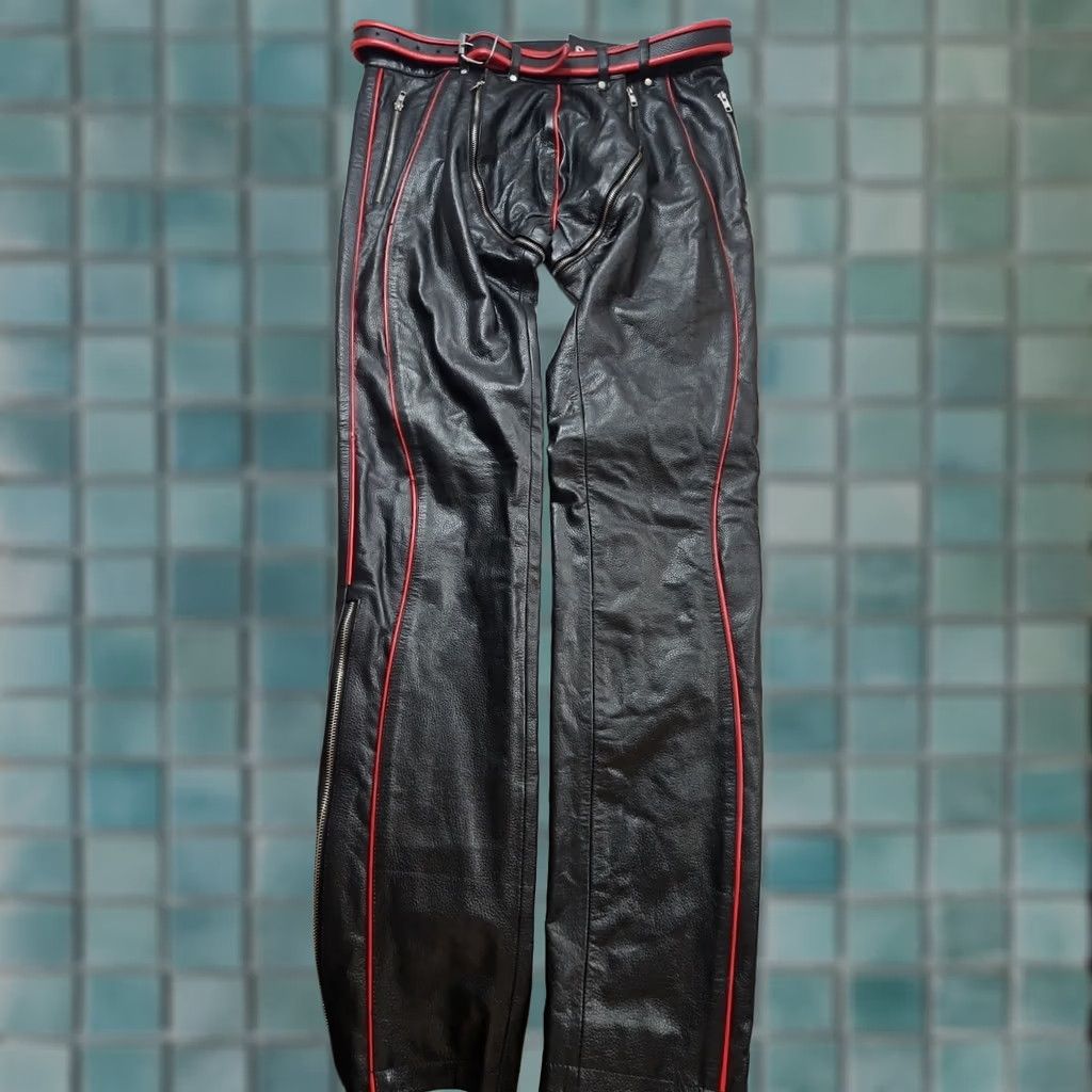 Diesel × Vintage Crazy Vintage Y2K Diesel Leather Pants Moto Biker