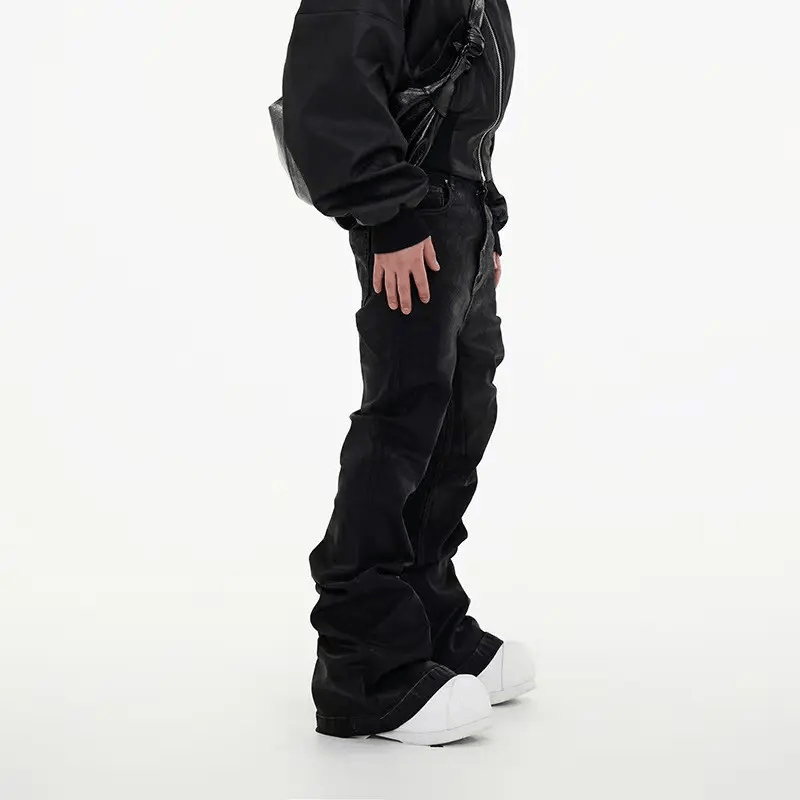 Vintage Street Vintage Rock Brushed Wax Coated Micro Flare Y2K Jeans Size US 34 / EU 50 - 4 Thumbnail