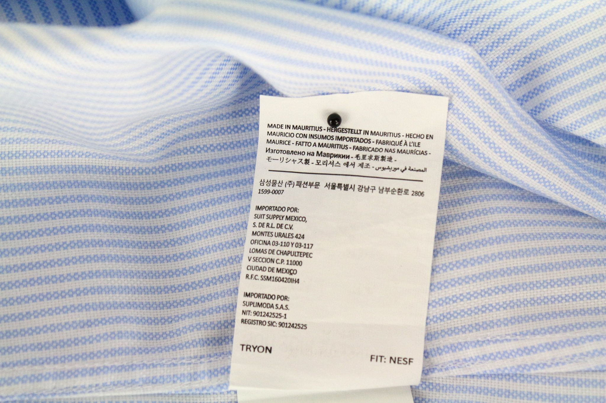 Suitsupply 38L/15L Extra Slim Blue Cotton Striped 72684 Size 38L - 7 Thumbnail