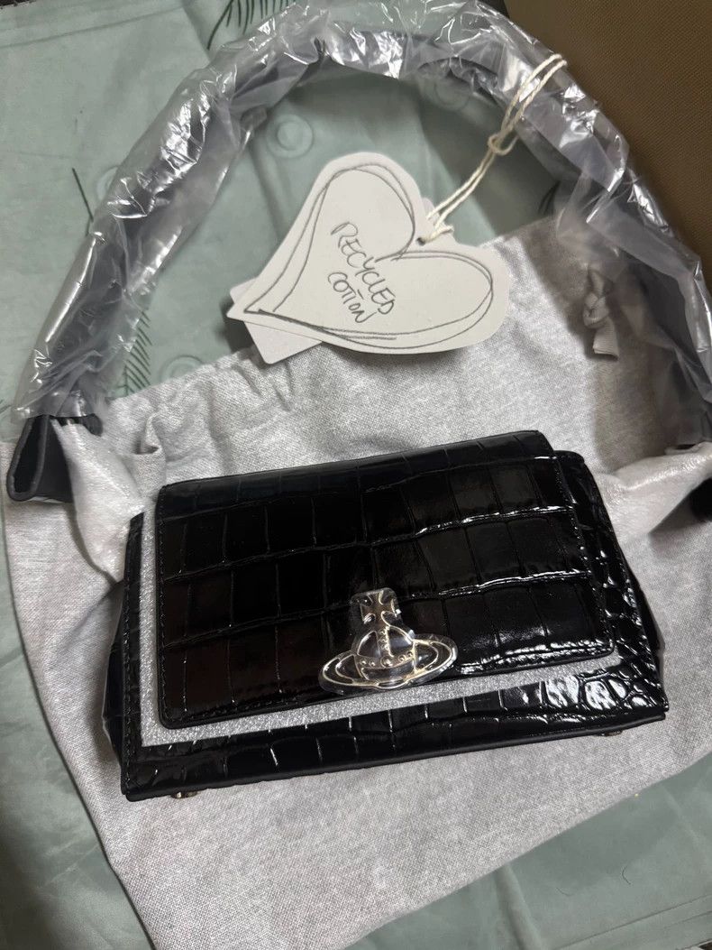 Vivienne Westwood Vivienne Westwood size os Small chain bag with black crocod Size ONE SIZE - 2 Thumbnail