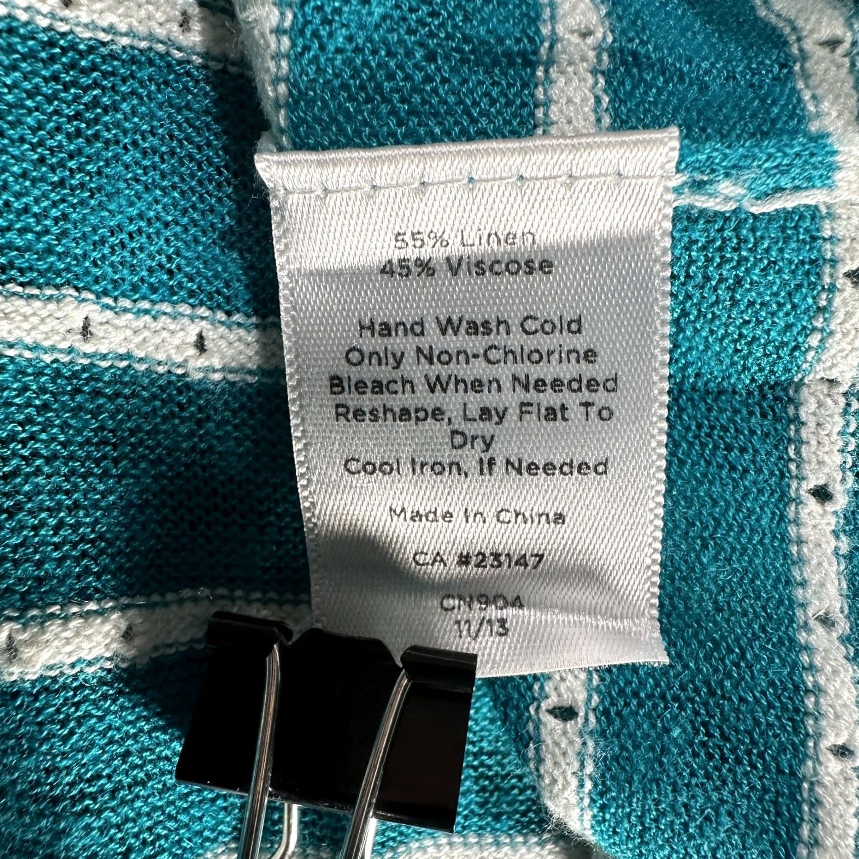 Talbots Talbots Sweater Womens Medium Linen Blend Turquoise Lightweight Knit 3/4 Sleeve Size M / US 6-8 / IT 42-44 - 5 Thumbnail