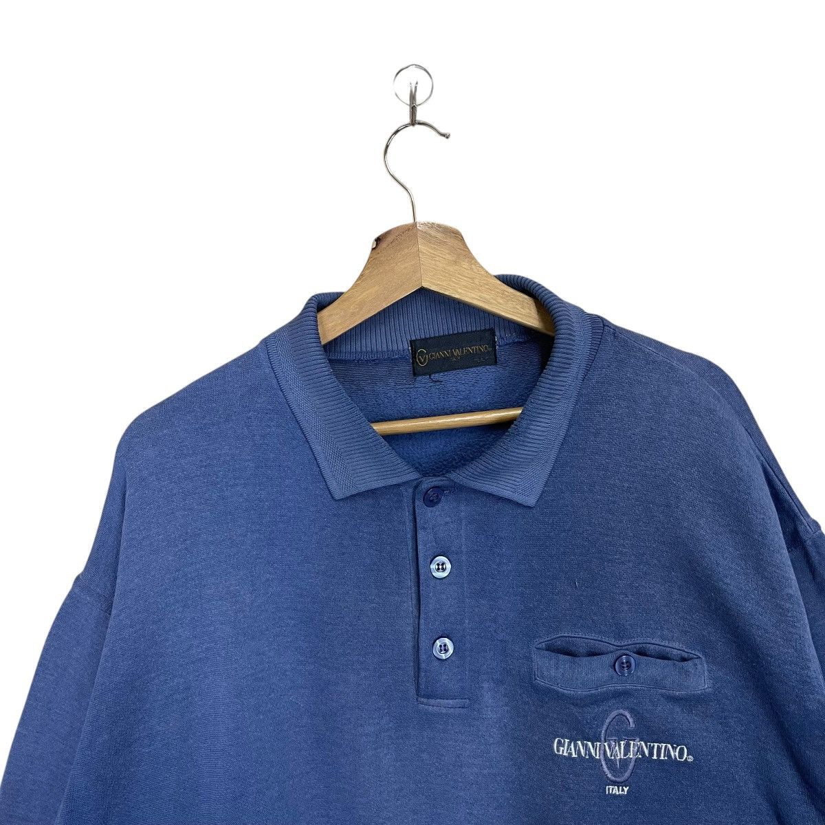 Gianni Valentino Vintage 90s Gianni Valentino Collar Sweatshirt Size US L / EU 52-54 / 3 - 4 Thumbnail