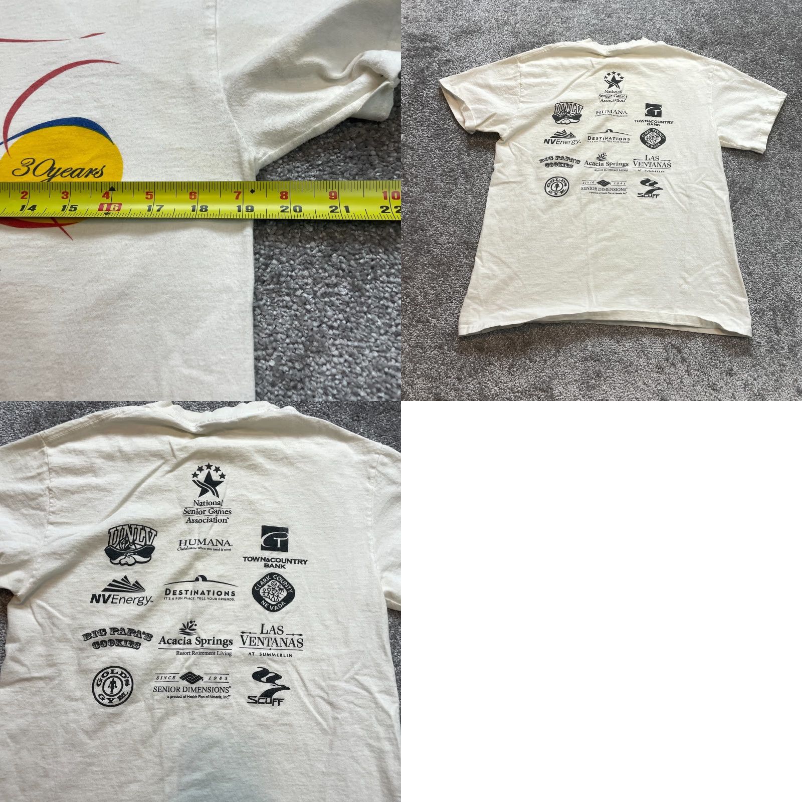 Vintage Unbranded Shirt Adult Small White Nevada Senior Games Graphic T Short Sleeve Top Size S / US 4 / IT 40 - 8 Thumbnail