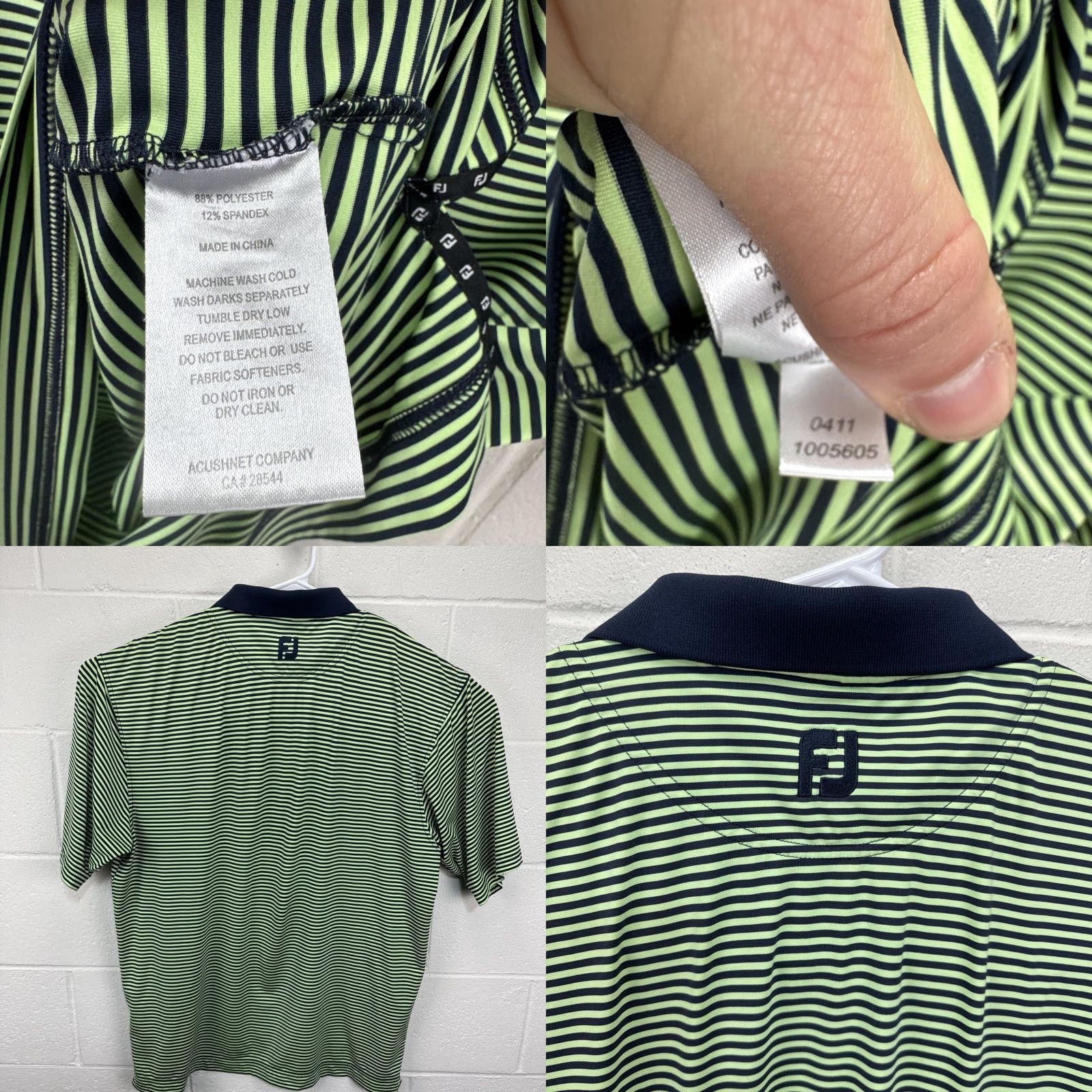 Footjoy FootJoy Polo Shirt Striped Short Sleeve Golf/Green Size L Men’s Size US L / EU 52-54 / 3 - 8 Thumbnail