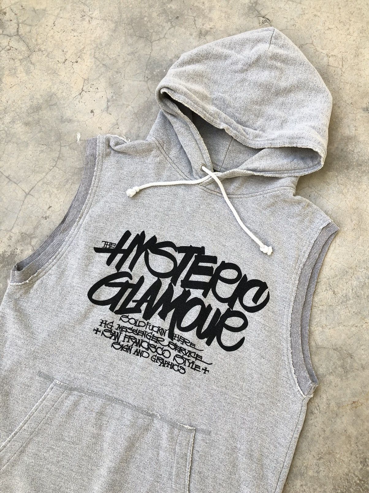 Hysteric Glamour Hysteric Glamour Roman Spellout Sleeveless Grey Hoodie Size US M / EU 48-50 / 2 - 7 Thumbnail