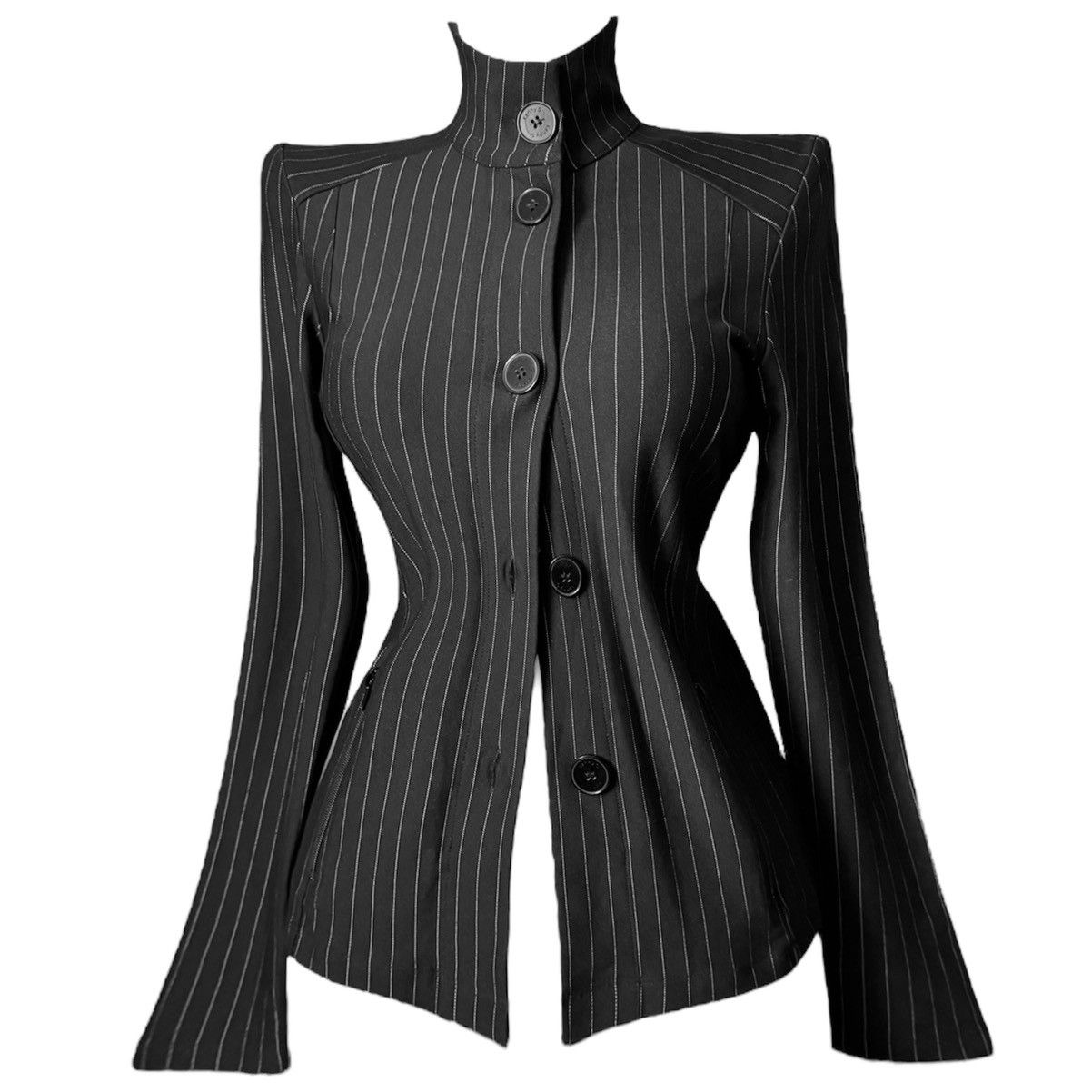 Vintage So unique long neck Avant - Garde draped jacket Size M / US 6-8 / IT 42-44 - 1 Thumbnail