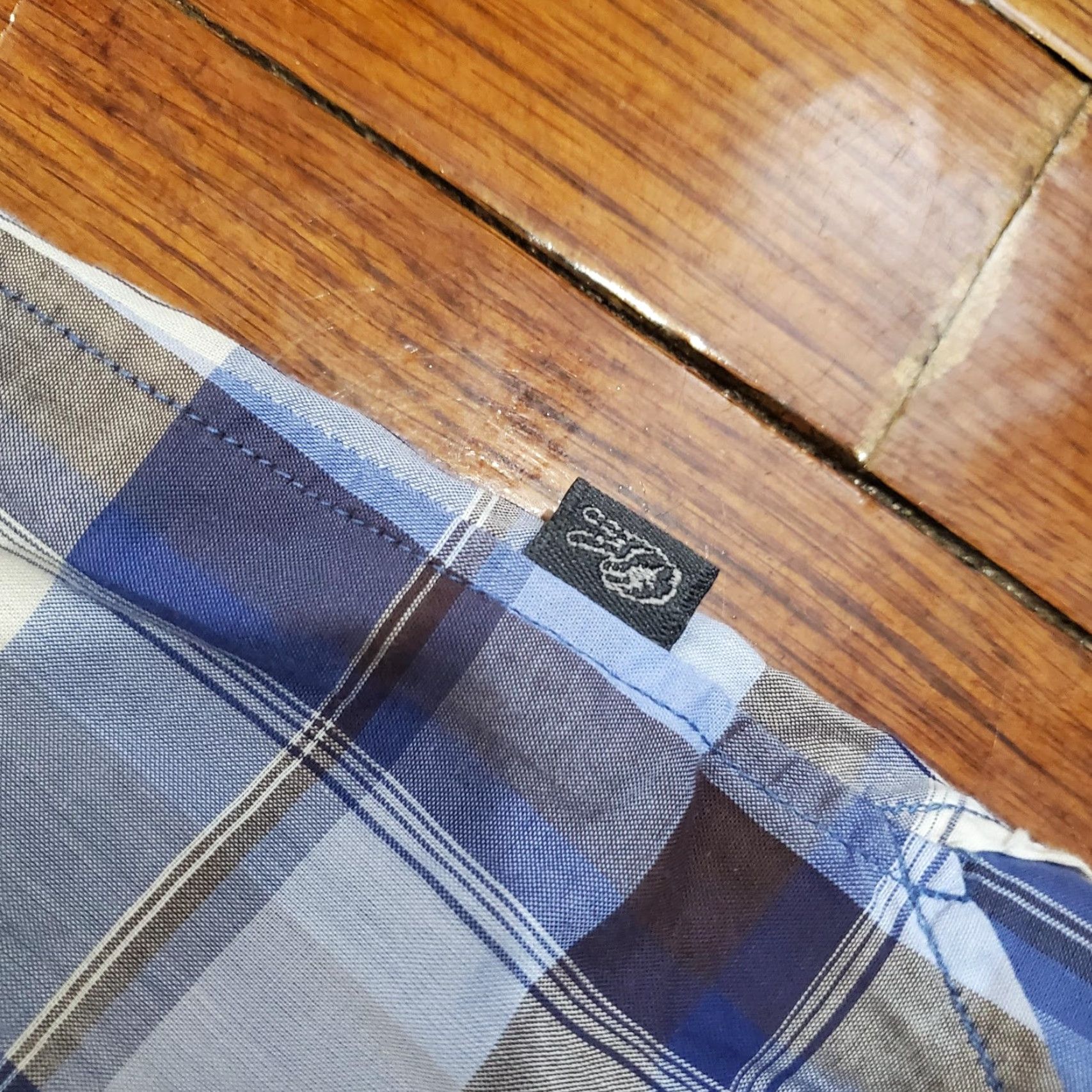 John Varvatos John Varvatos Shirt Mens Medium Blue White Plaid Button Down Long Sleeve Casual Shirt Size US M / EU 48-50 / 2 - 4 Thumbnail