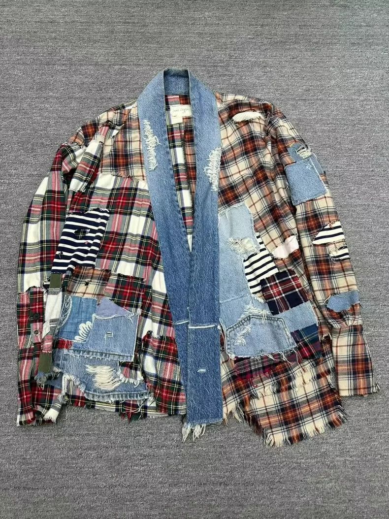 Greg Lauren Greg Lauren Patchwork Denim Robe-dmc Size US XL / EU 56 / 4 - 1 Thumbnail