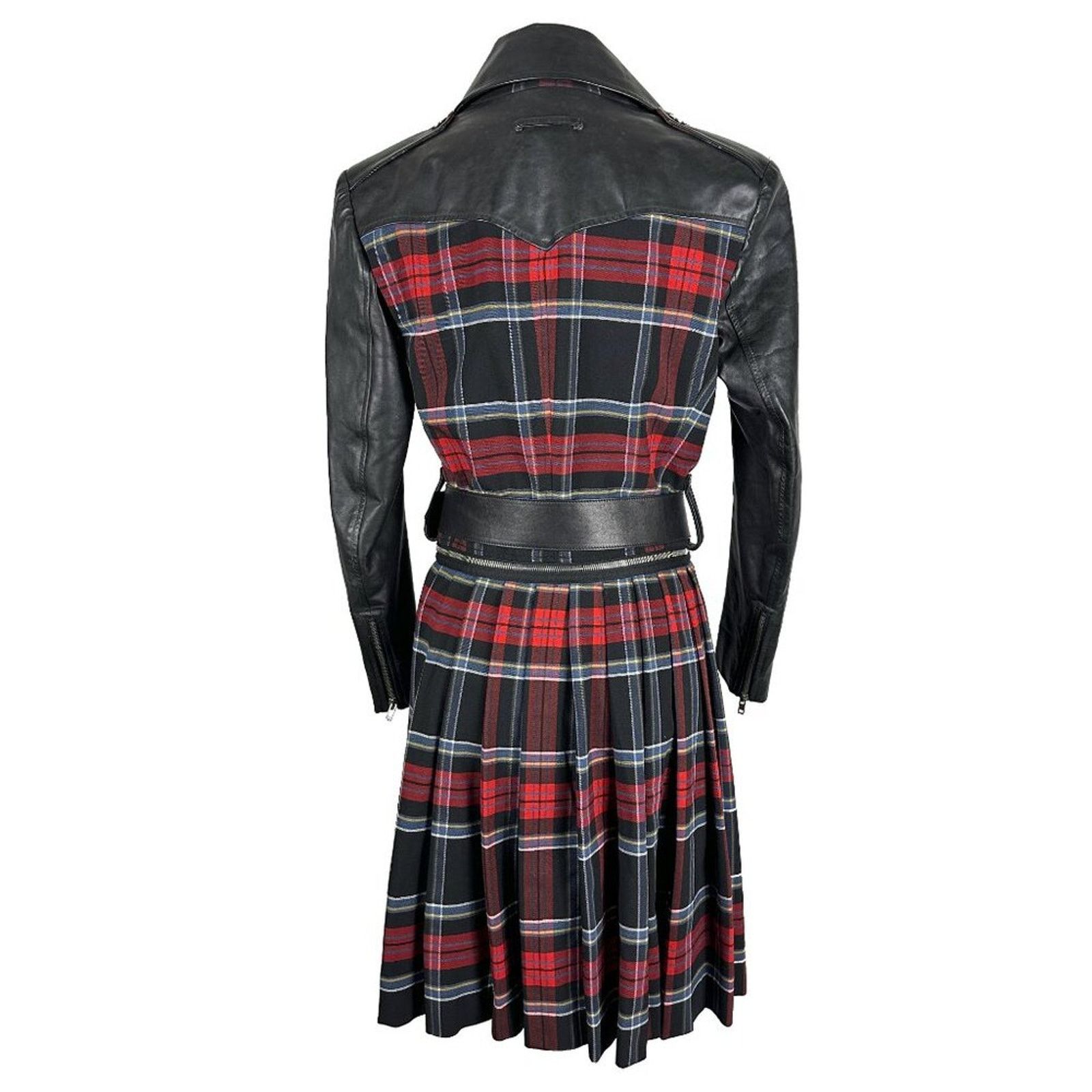 Jean Paul Gaultier Jean Paul Gaultier 2014 Plaid Trench Coat Leather Jacket Size L / US 10 / IT 46 - 5 Thumbnail