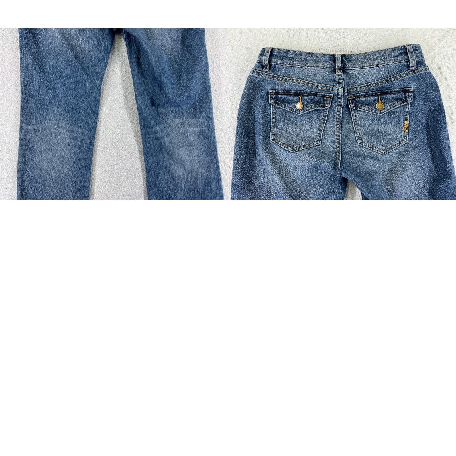 Denime Daisy Fuentes Jeans Womens Bootcut Denim Blue 26x31 Low Rise 4 Cotton 5-Pocket Design Regular Stretch Size 27" / US 4 / IT 40 - 11 Thumbnail