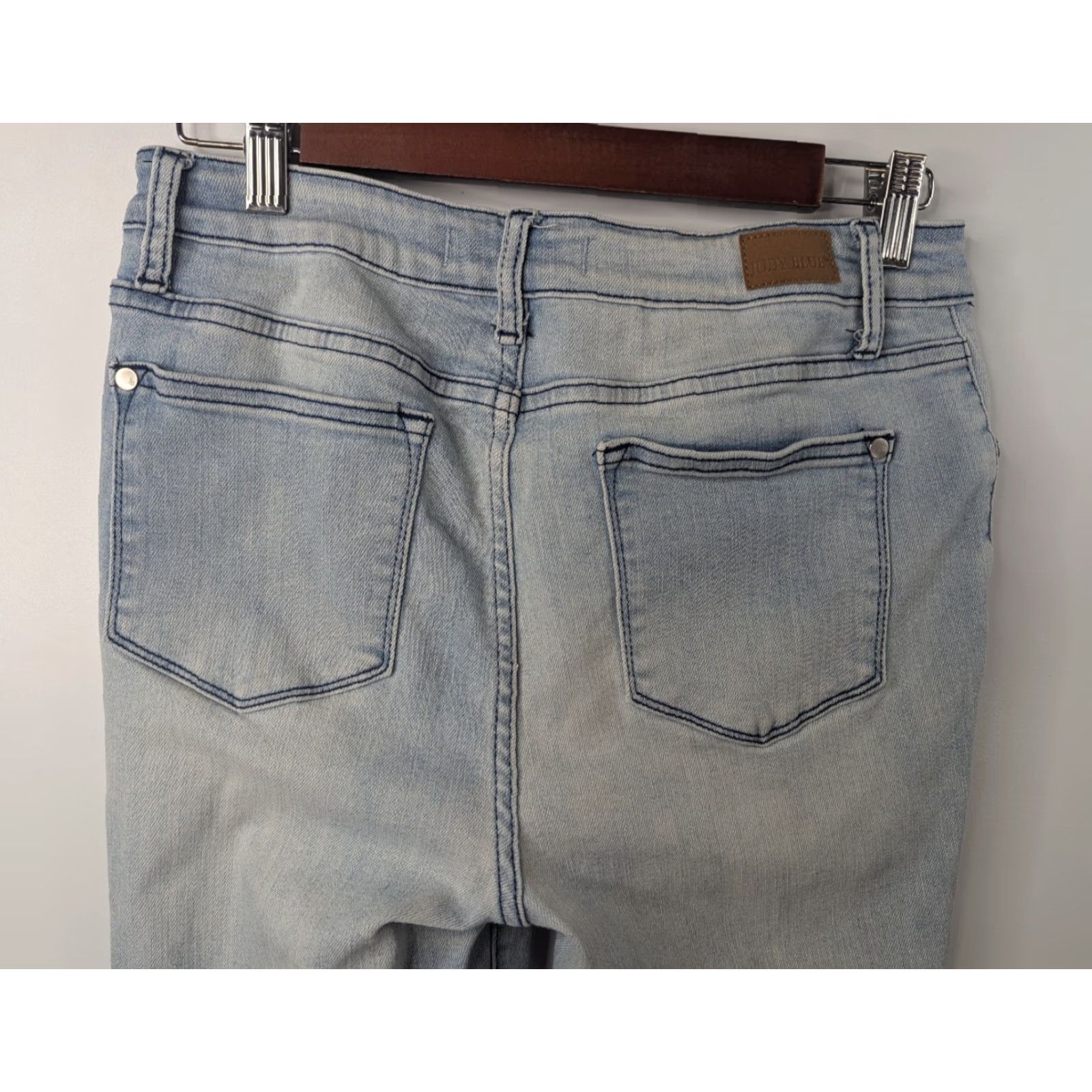 Denime Judy Blue Jeans Womens 9/29 Denim Skinny Fit Light Wash Raw Hem JB88199 Jeans Size 30" / US 8 / IT 44 - 3 Thumbnail
