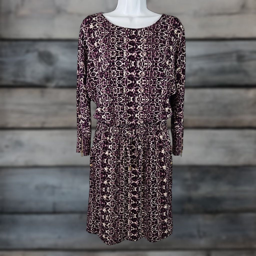 Calvin Klein Calvin Klein Womens Dress Pencil Dress Sz 4 Purple Drawstring Waist Knee Length Size S / US 4 / IT 40 - 1 Thumbnail