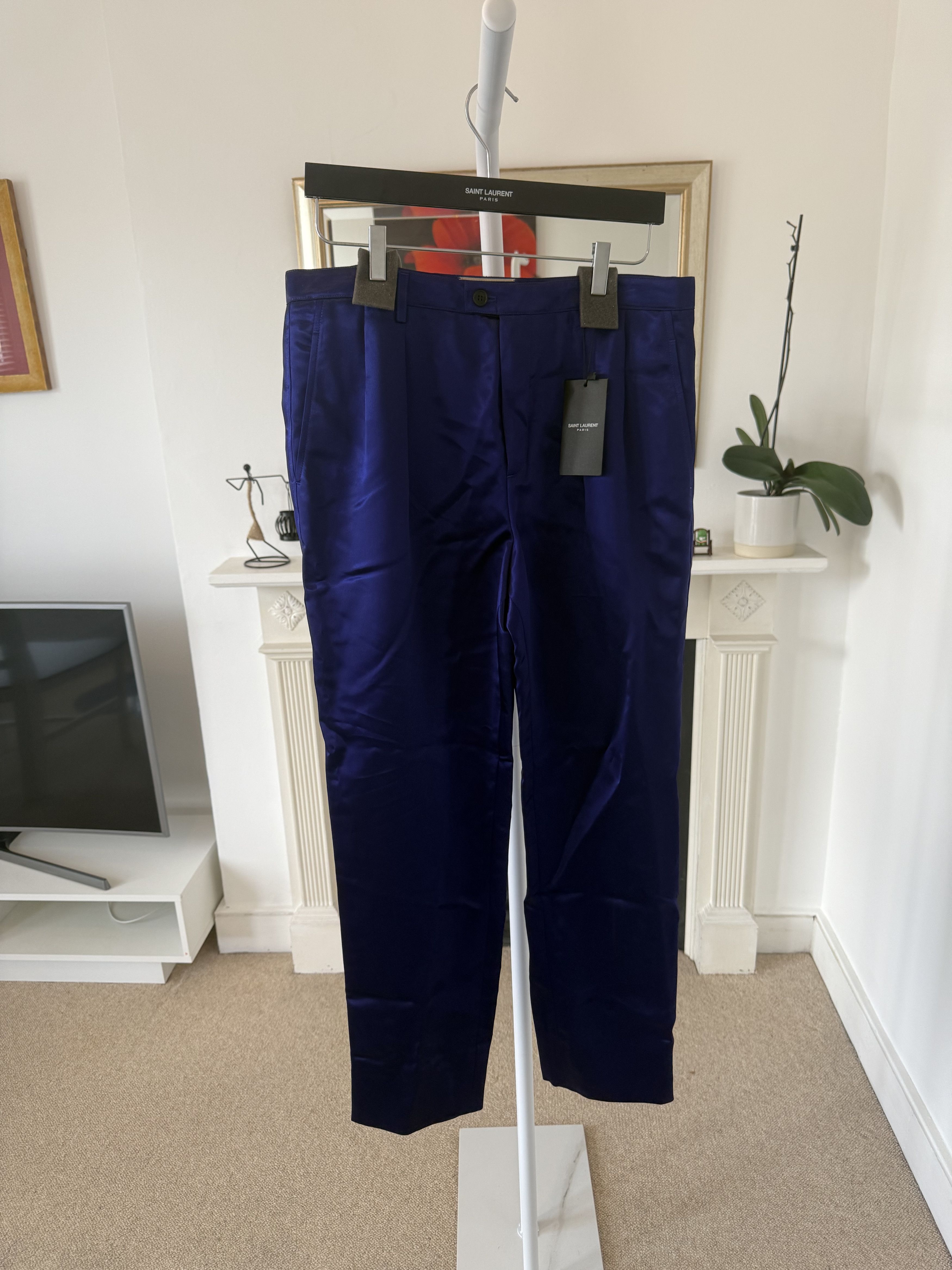 Saint Laurent Paris SS22 Saint Laurent High-Rise pants in Satin Size US 32 / EU 48 - 1 Thumbnail