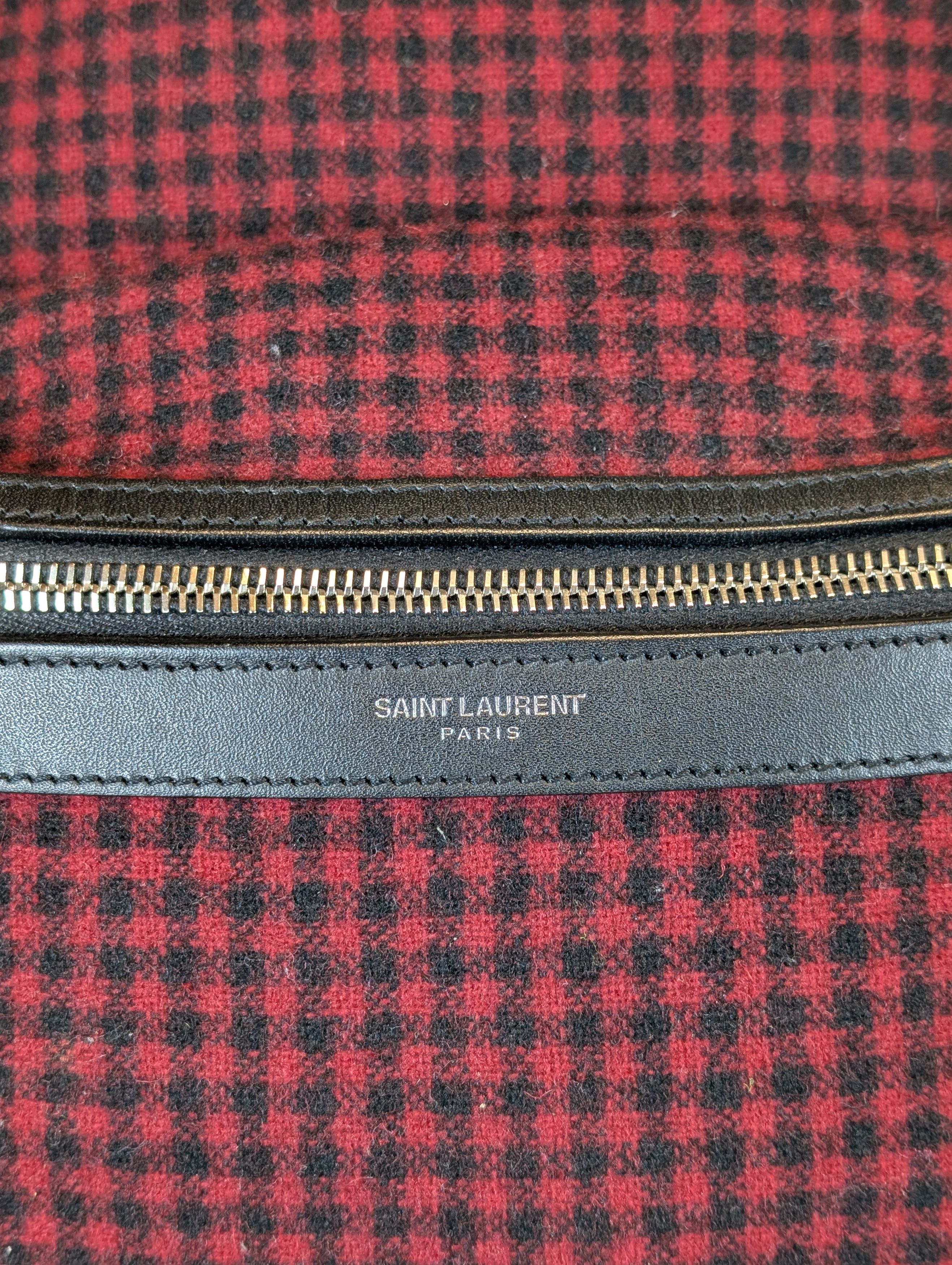 Saint Laurent Paris Saint Laurent City Plaid Red Black Backpack Bag Hedi Slimane Size ONE SIZE - 5 Thumbnail