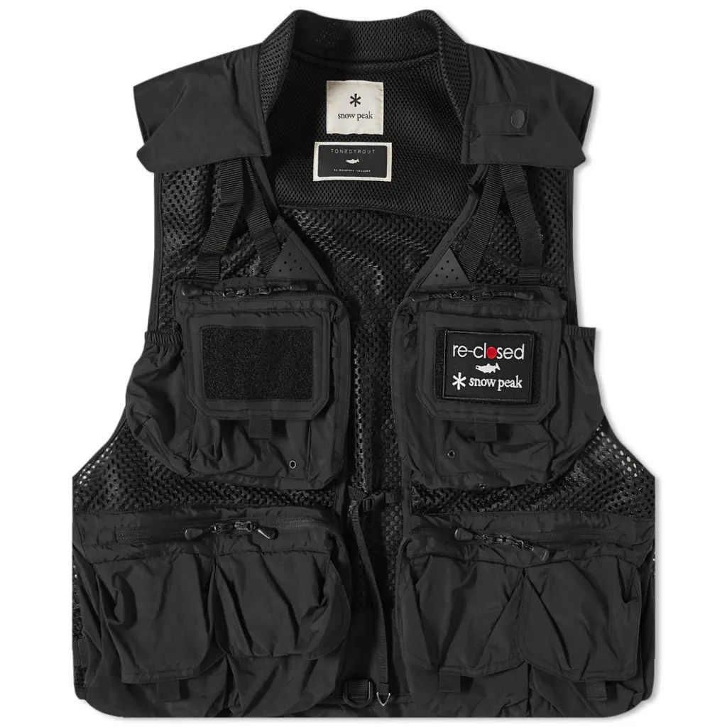 image of Snow Peak X Toned Trout X Reclosed Versatile Utility Vest in Black, Men's (Size Medium)