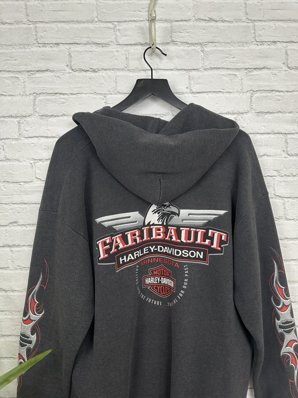 Harley Davidson (XL) SICK FADED CHARCOAL Harley Davidson Zip Up Hoodie Size US XL / EU 56 / 4 - 11 Thumbnail