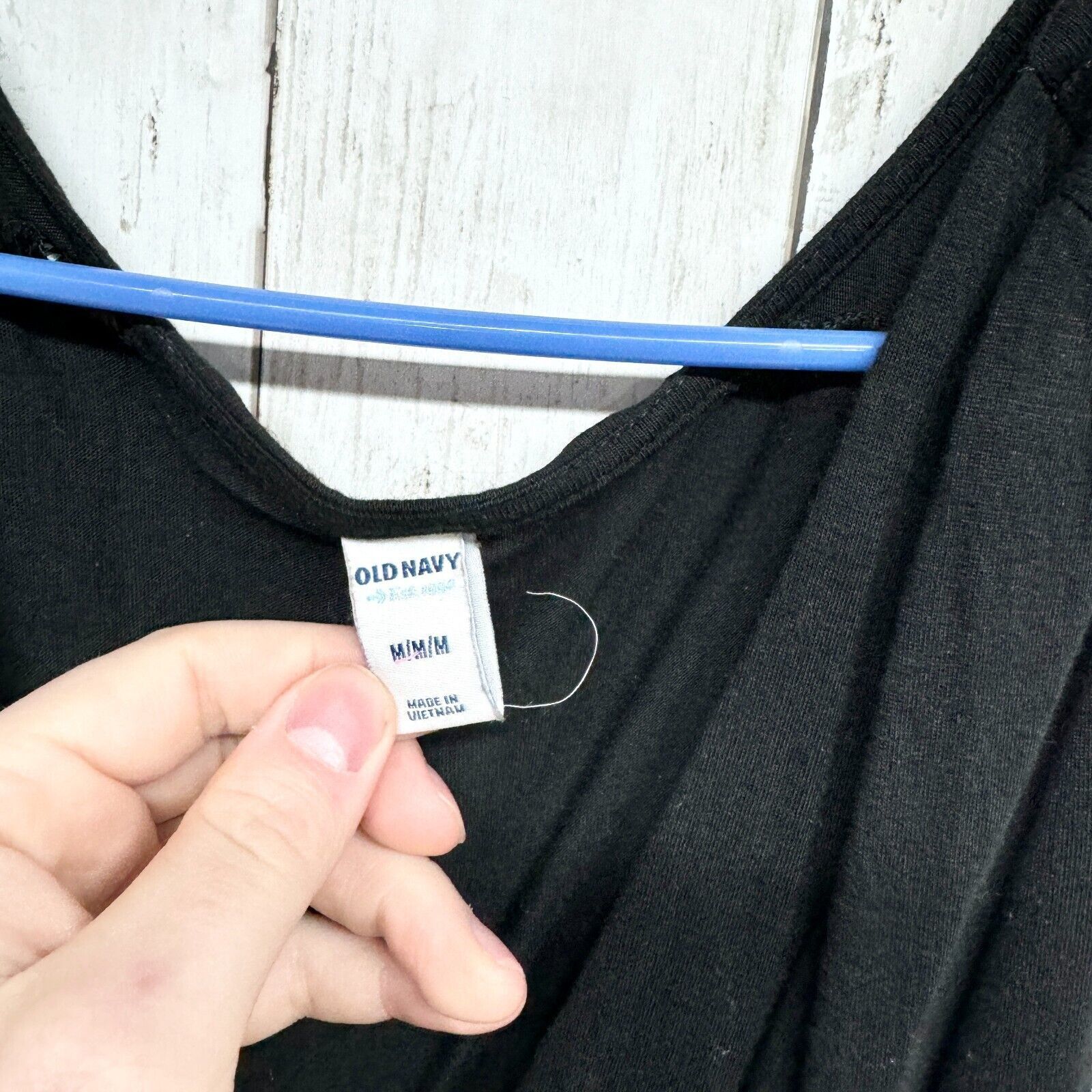 Old Navy Old Navy Dress MD Maxi Black Cotton Sleeveless Deep Vneck Size M / US 6-8 / IT 42-44 - 3 Thumbnail