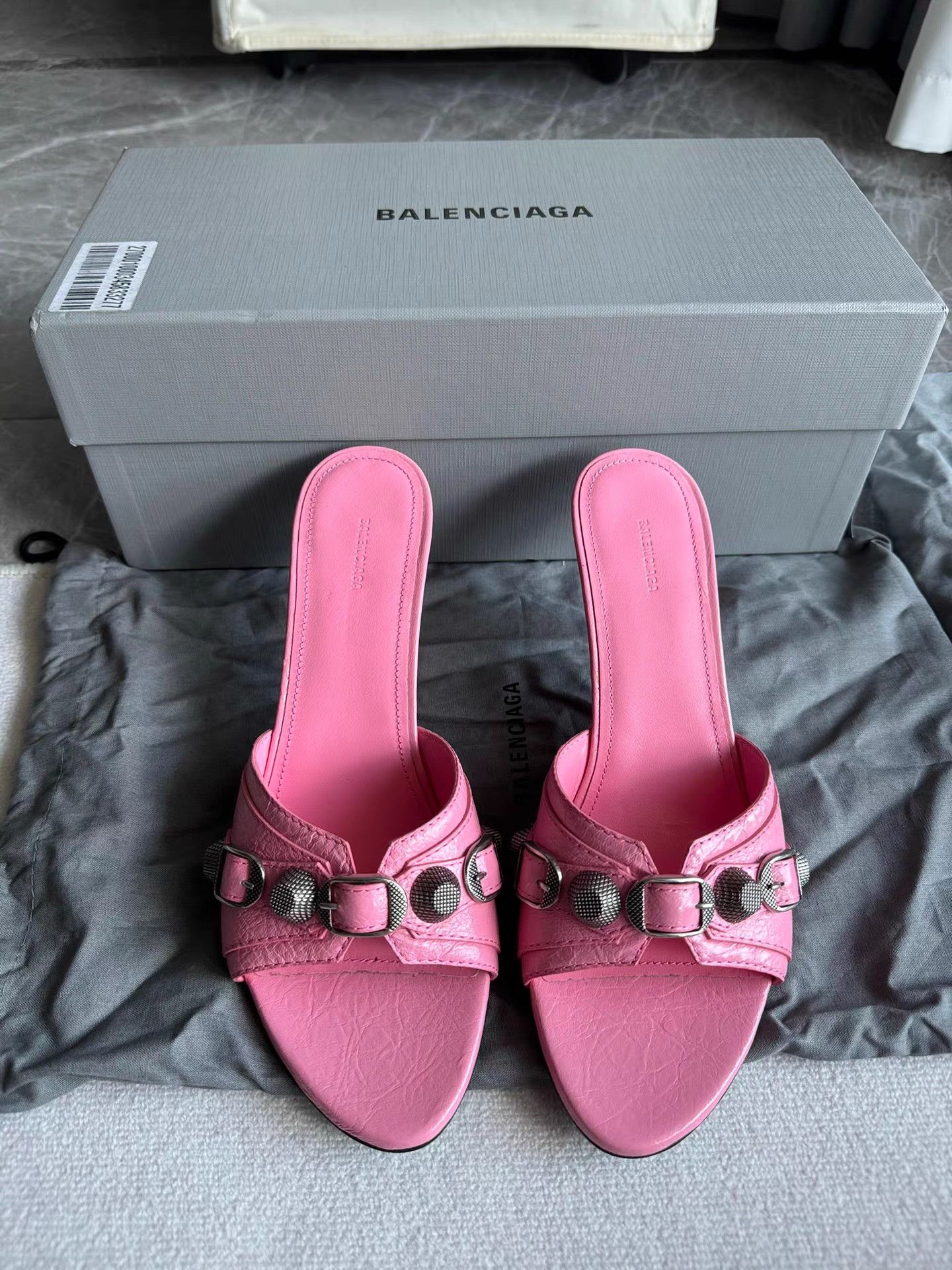 Balenciaga Balenciaga Pink Cagole Kitten Heel Sandals K6 Size US 7 / IT 37 - 2 Thumbnail