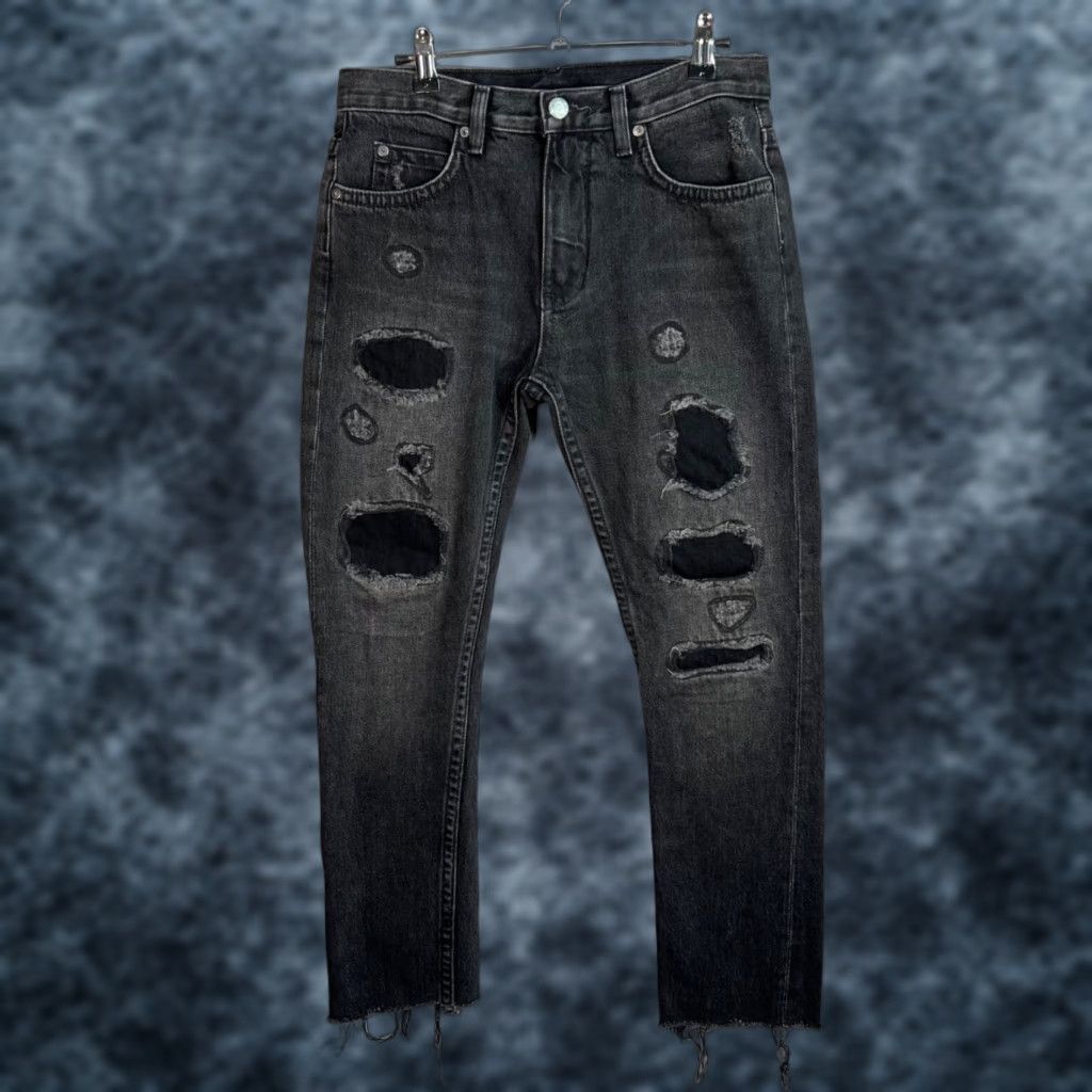 VINTAGE Helmut Lang Women's Tapered Denim Jeans Size 28 Black Raw