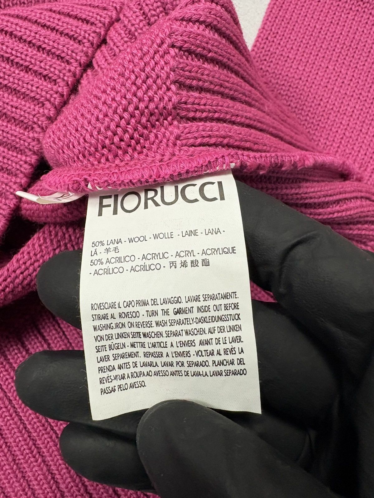 Fiorucci Fiorucci Pink Bunny Knit Sweater Wool Blend V Neck XL Y2K Size XL / US 12-14 / IT 48-50 - 17 Thumbnail