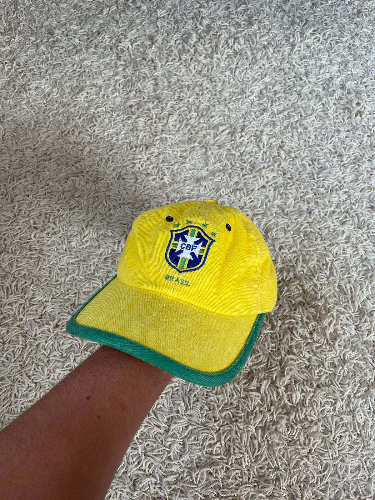 Pre-owned Nike X Vintage 90's Vintage Nike Brasil Soccer Cap In Green/yellow