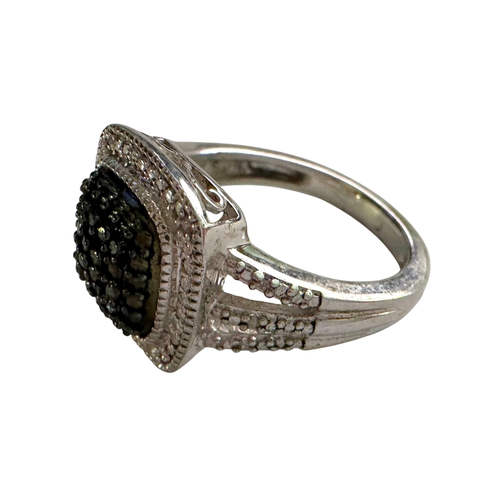 Other Genuine Deep Blue Diamond Ring Size 7 - Pretty Cushion Cut D Size ONE SIZE - 7 Thumbnail