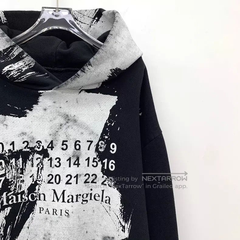 Maison Margiela Maison Margiela Black ink letter print cotton hooded long- Size L / US 10 / IT 46 - 3 Thumbnail