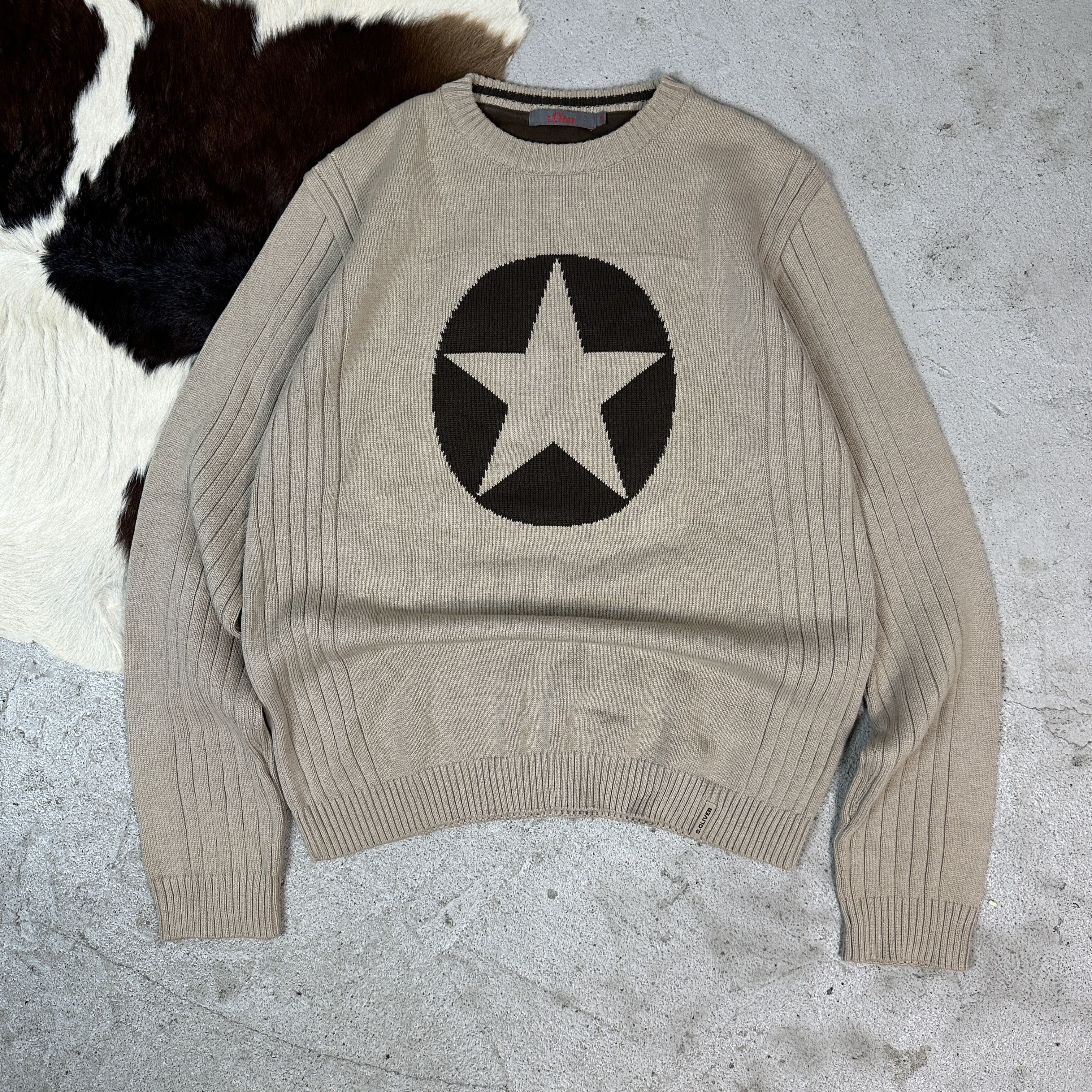 Vintage Vintage Ribbed Sweater Star Size US M / EU 48-50 / 2 - 2 Thumbnail