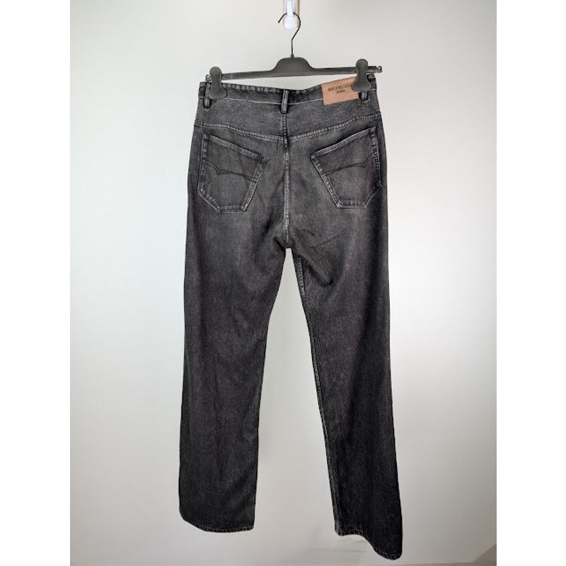 Balenciaga o1rshd1 Trompe L'oeil Fleece Denim Pants in Black Size US 30 / EU 46 - 11 Thumbnail
