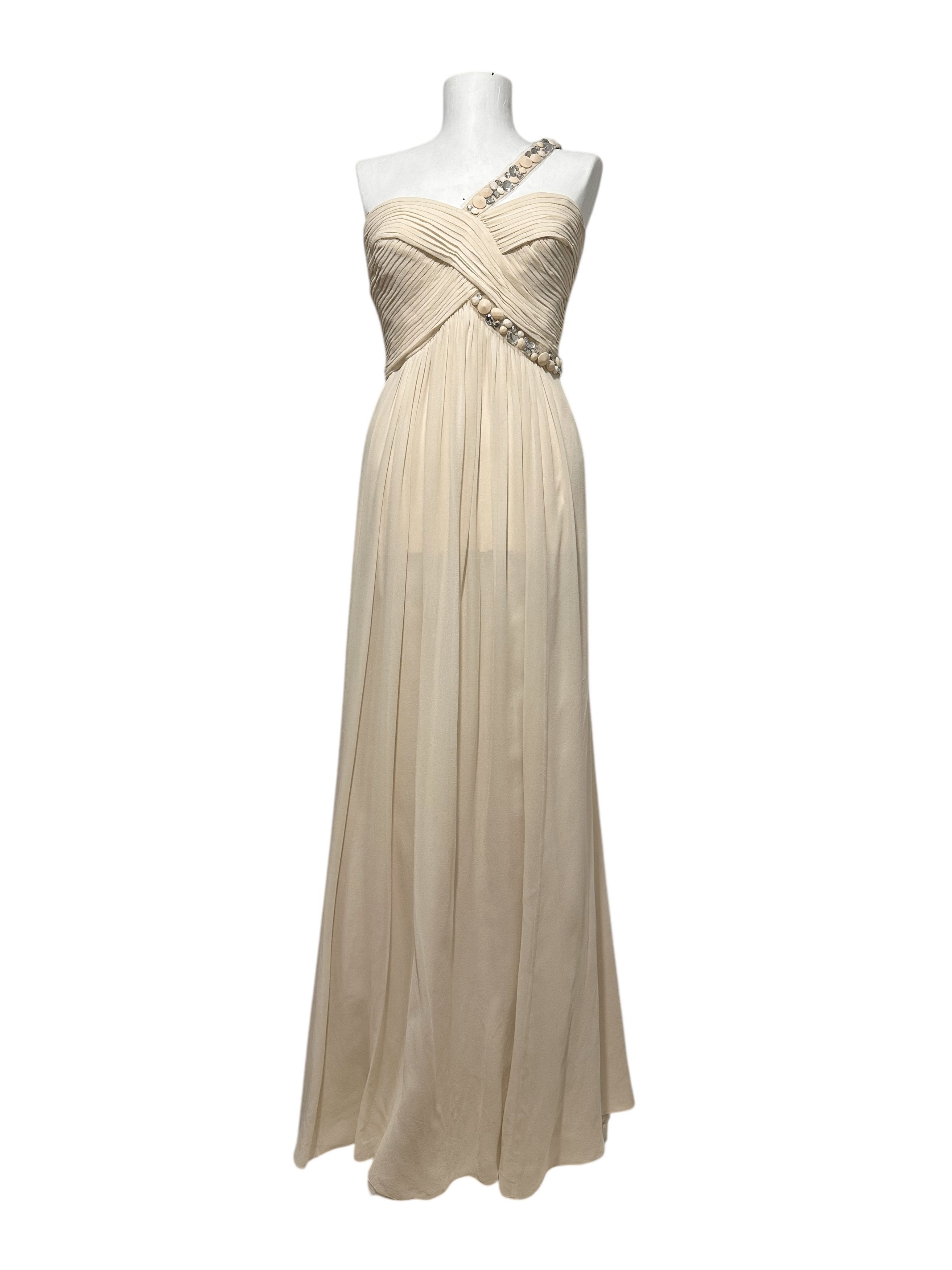 Bcbgmaxazria BCBGMAXAZRIA Shell Pleated Silk One Strapped Dress Size S / US 4 / IT 40 - 1 Thumbnail