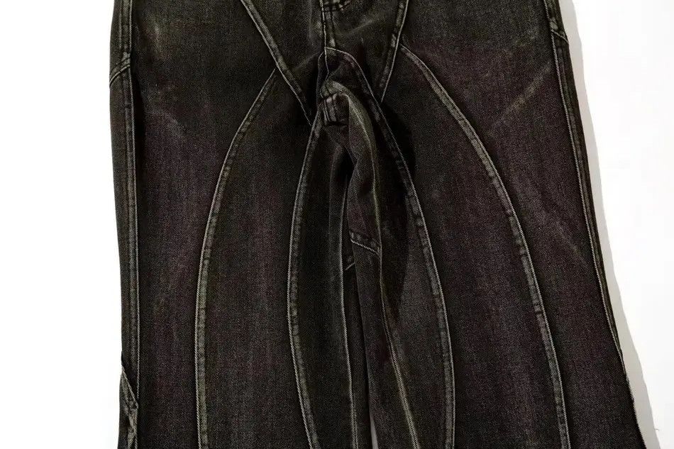 Japanese Brand Streetwear Design Washed Loose Spliced Jeans Pants Size US 32 / EU 48 - 5 Thumbnail