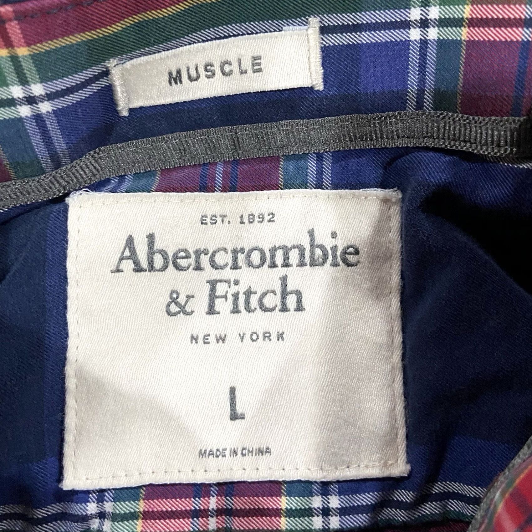Abercrombie & Fitch Abercrombie & Fitch Shirt Mens L Muscle Fit Holiday Colors Plaid Button-Up Casual Size US L / EU 52-54 / 3 - 4 Thumbnail