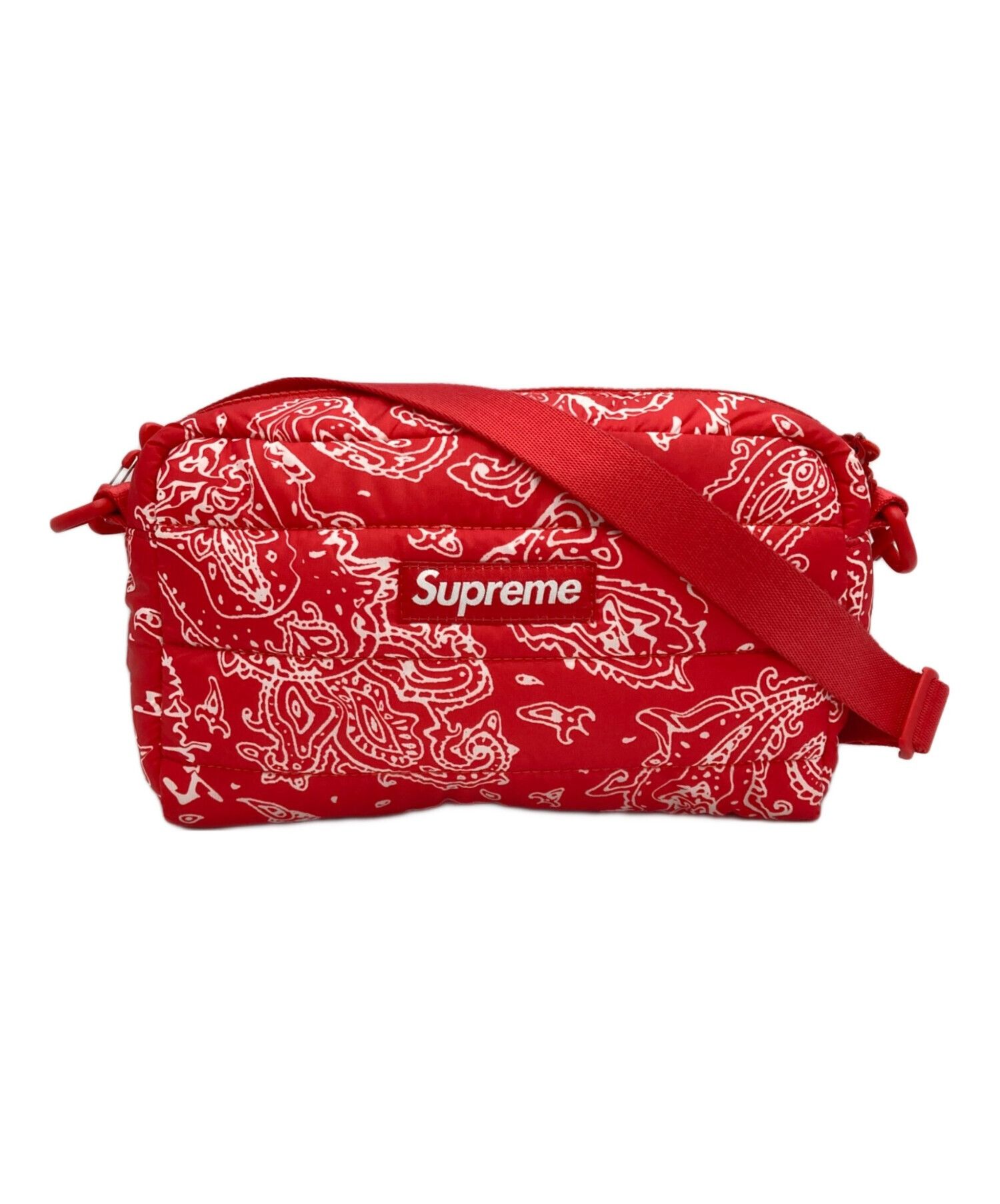 Supreme 22Aw Shoulder Bag Puffer Side Bag Red White, Men's