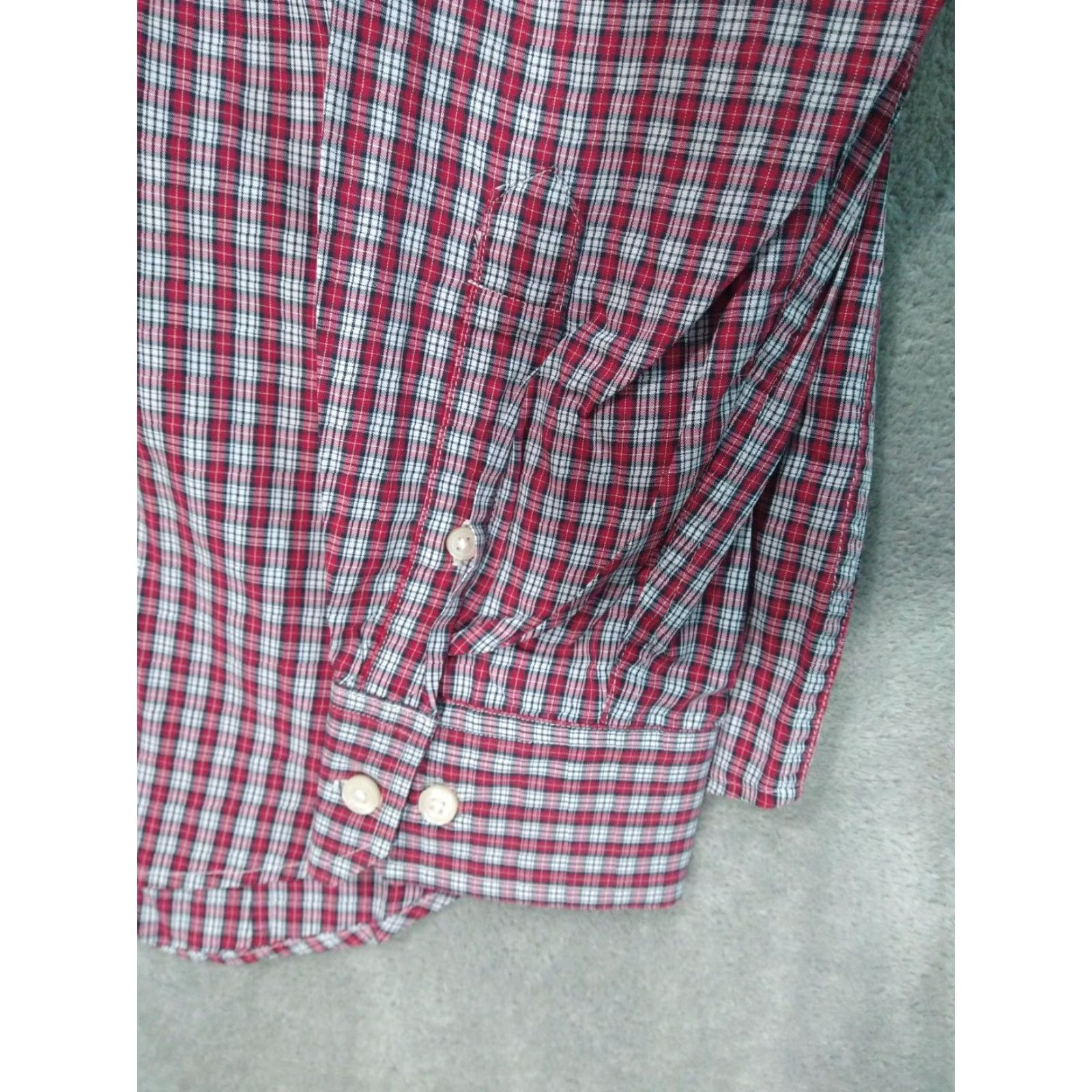 Banana Republic Banana Republic Shirt Mens XL Red Plaid Slim Fit Button-Up Long Sleeve Casual Shirt Size US XL / EU 56 / 4 - 3 Thumbnail