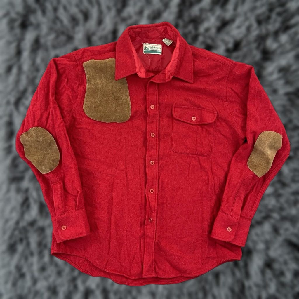 Vintage VINTAGE Gander Mountain Shirt Mens XL Red Wool Button-Up Flannel 80s USA Elbow Pad Brass Angel Pattern Size US XL / EU 56 / 4 - 1 Thumbnail