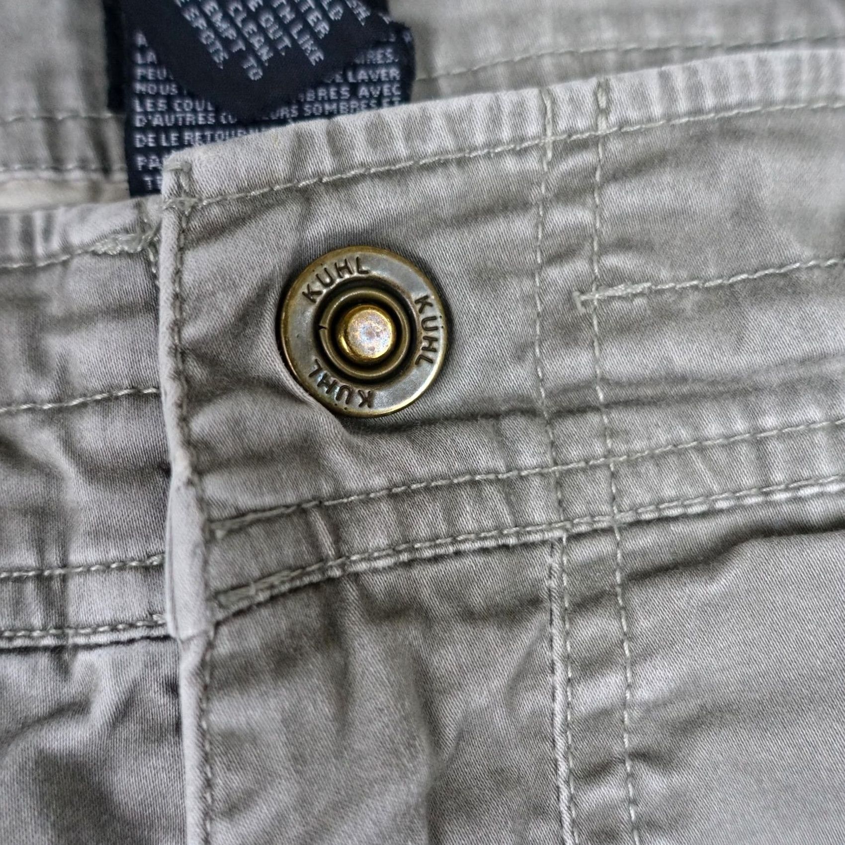 Vintage Kuhl Slackr Pants Mens 38x30 Gray Chino Stretch Articulated Knees Casual Regular Straight Front Pockets 98% Cotton 2% Spandex Size US 38 / EU 54 - 3 Thumbnail