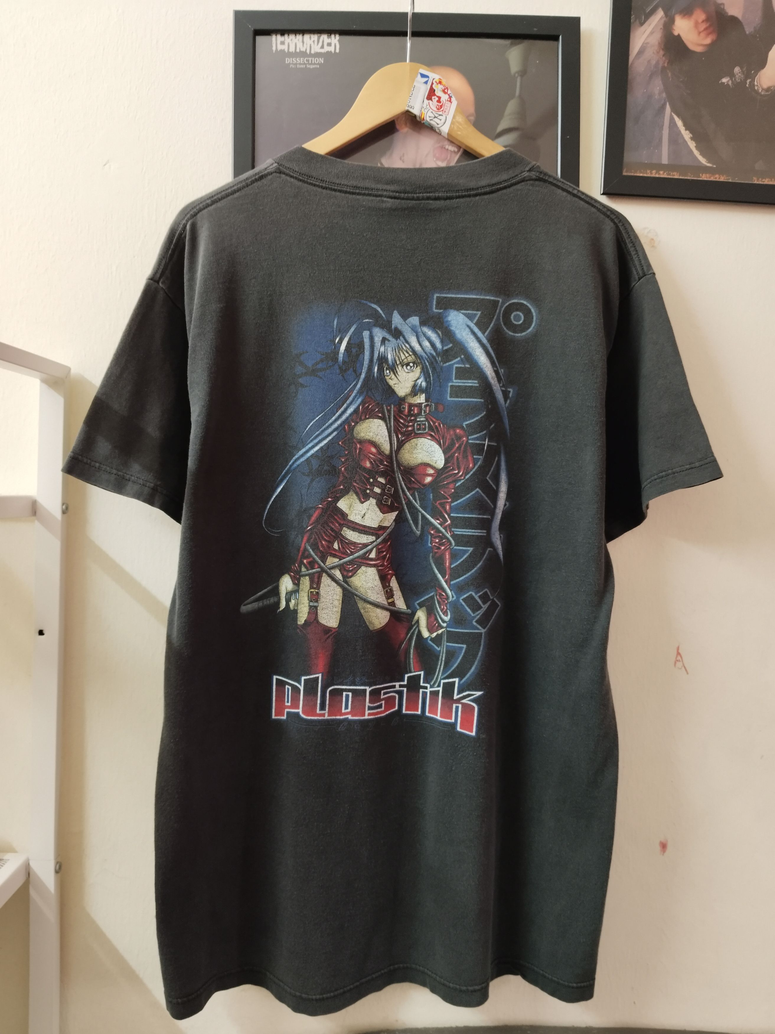 T-shirt Vintage Hook Ups Skateboards XL - Devil Girl Pentagram Skull - Années 90 USA - Occasion Parfait état