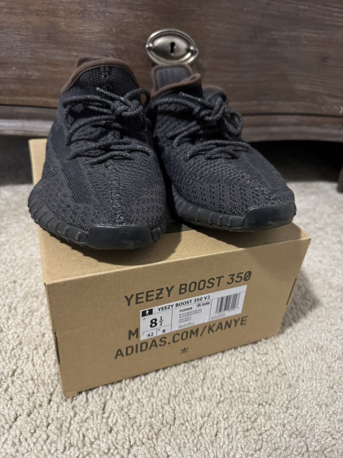 Adidas Yeezy 350 V2 Black (non reflective) Size US 8.5 / EU 41-42 - 3 Thumbnail