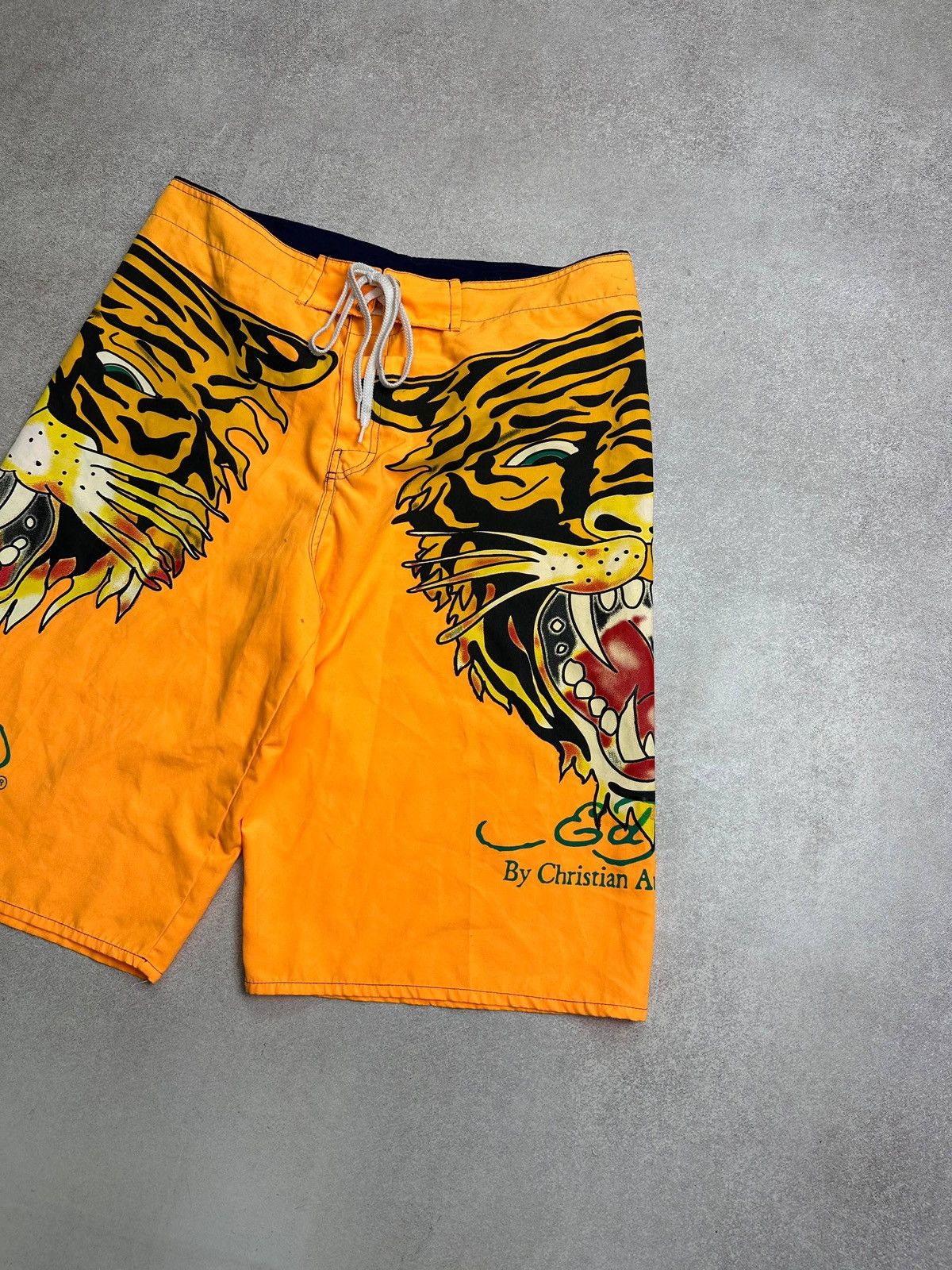 Ed Hardy × Ken Carson Vintage Ed Hardy Christian Audigier Tiger Shorts Rare Y2K Size US 36 / EU 52 - 2 Thumbnail